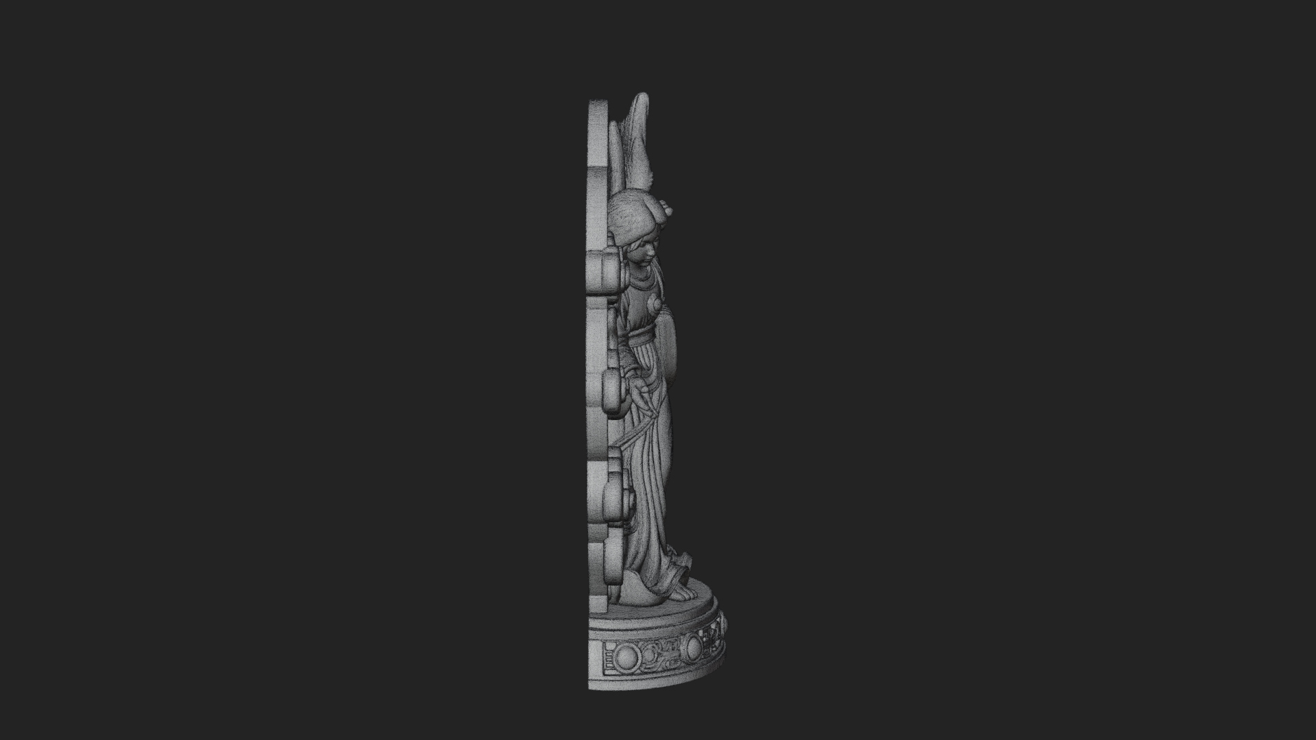 Cloud Borne Winged Angel Statue Design 6 3D Print Model 3D Model