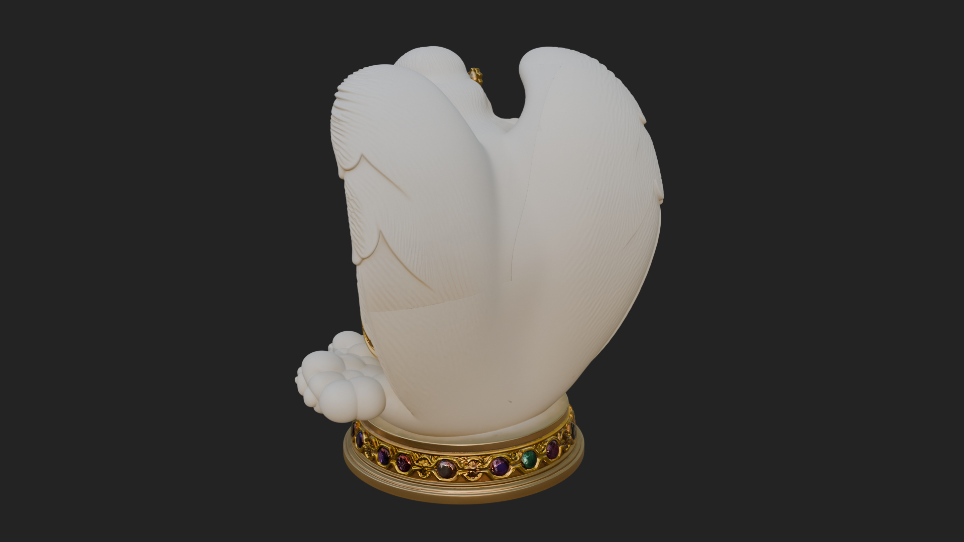 Cloud Borne Winged Angel Statue Design 7 3D Print Model 3D Model