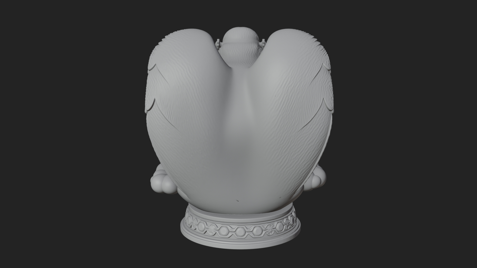 Cloud Borne Winged Angel Statue Design 7 3D Print Model 3D Model