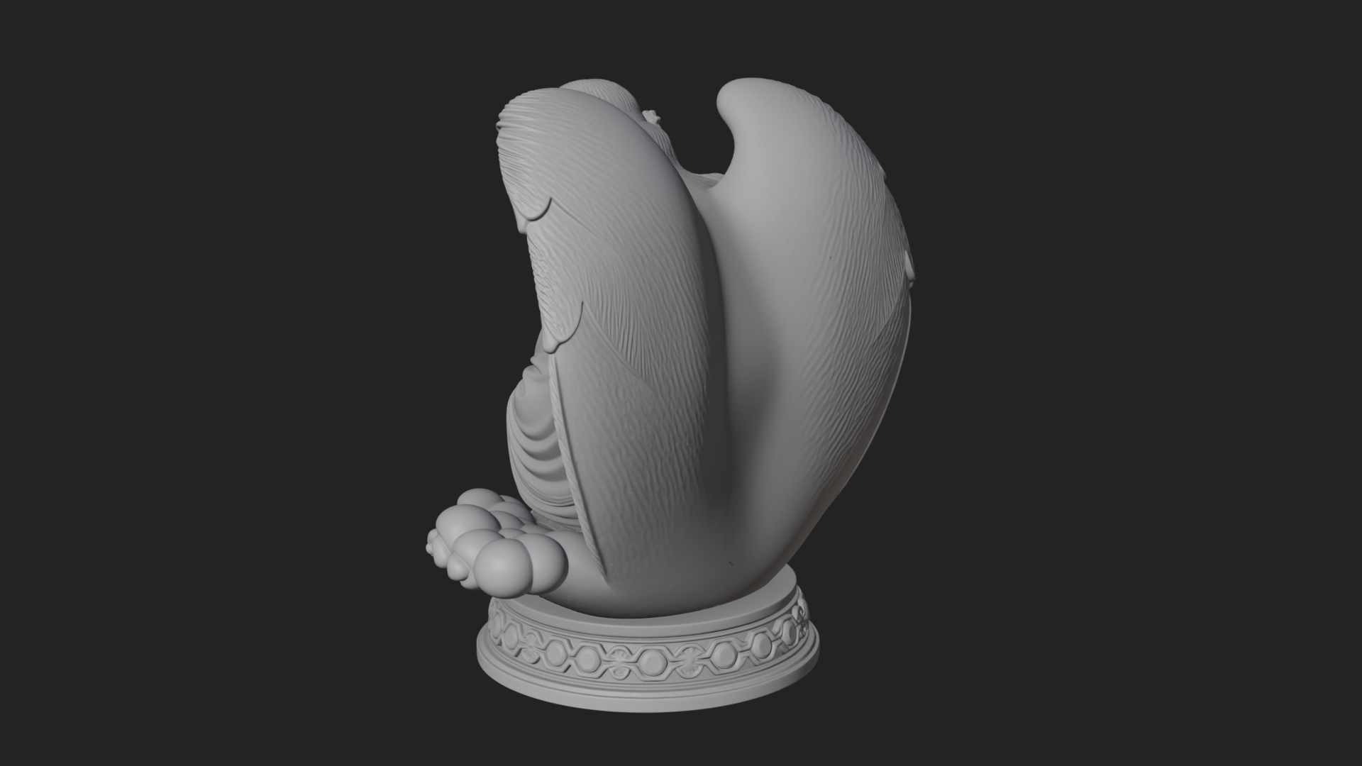 Cloud Borne Winged Angel Statue Design 7 3D Print Model 3D Model