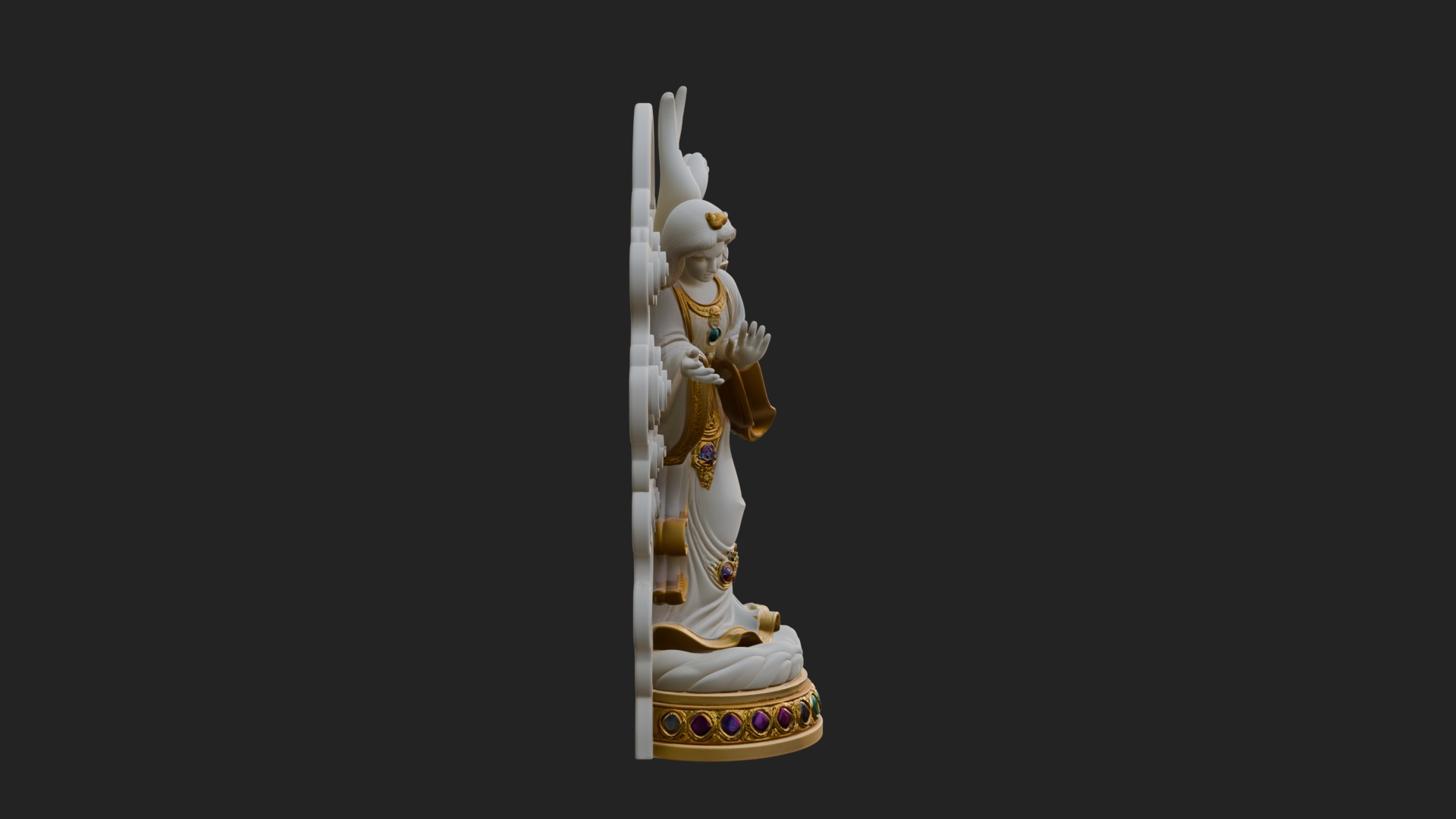 Cloud Borne Winged Angel Statue Design 8 3D Print Model 3D Model