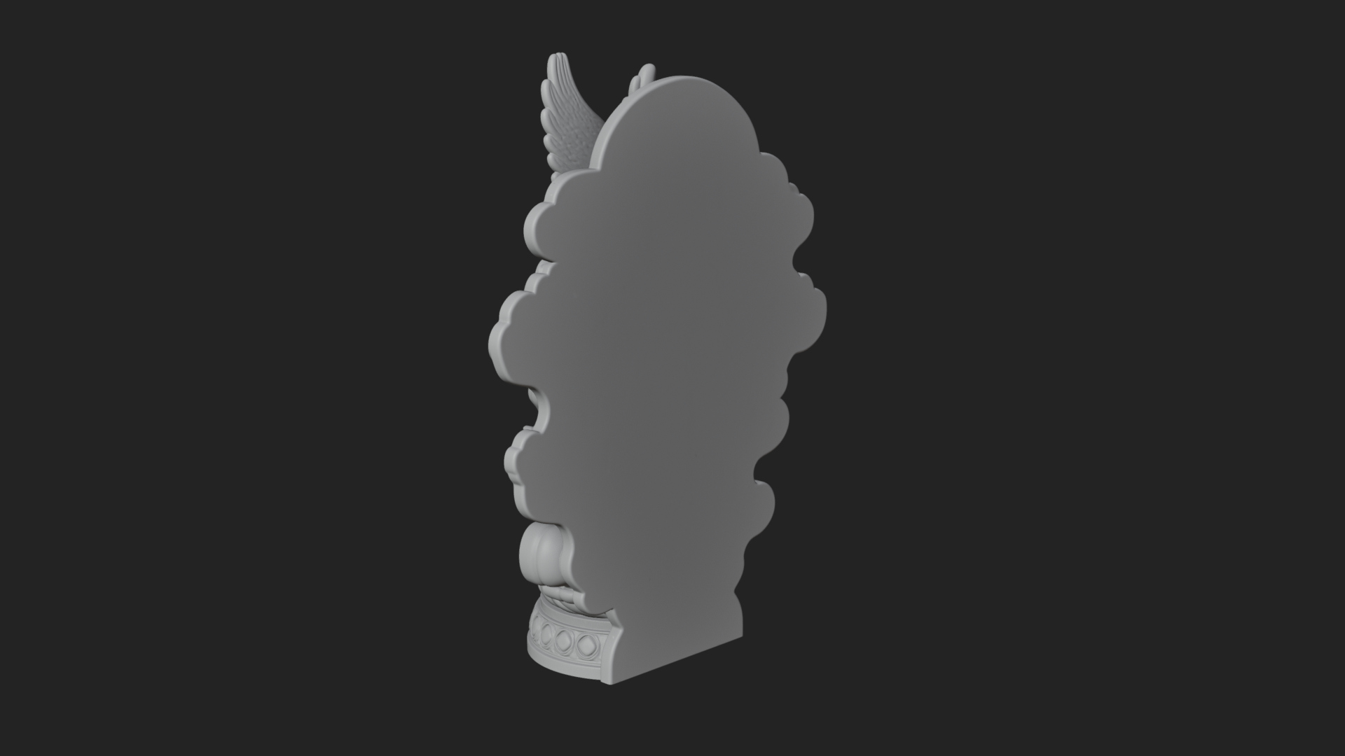 Cloud Borne Winged Angel Statue Design 8 3D Print Model 3D Model