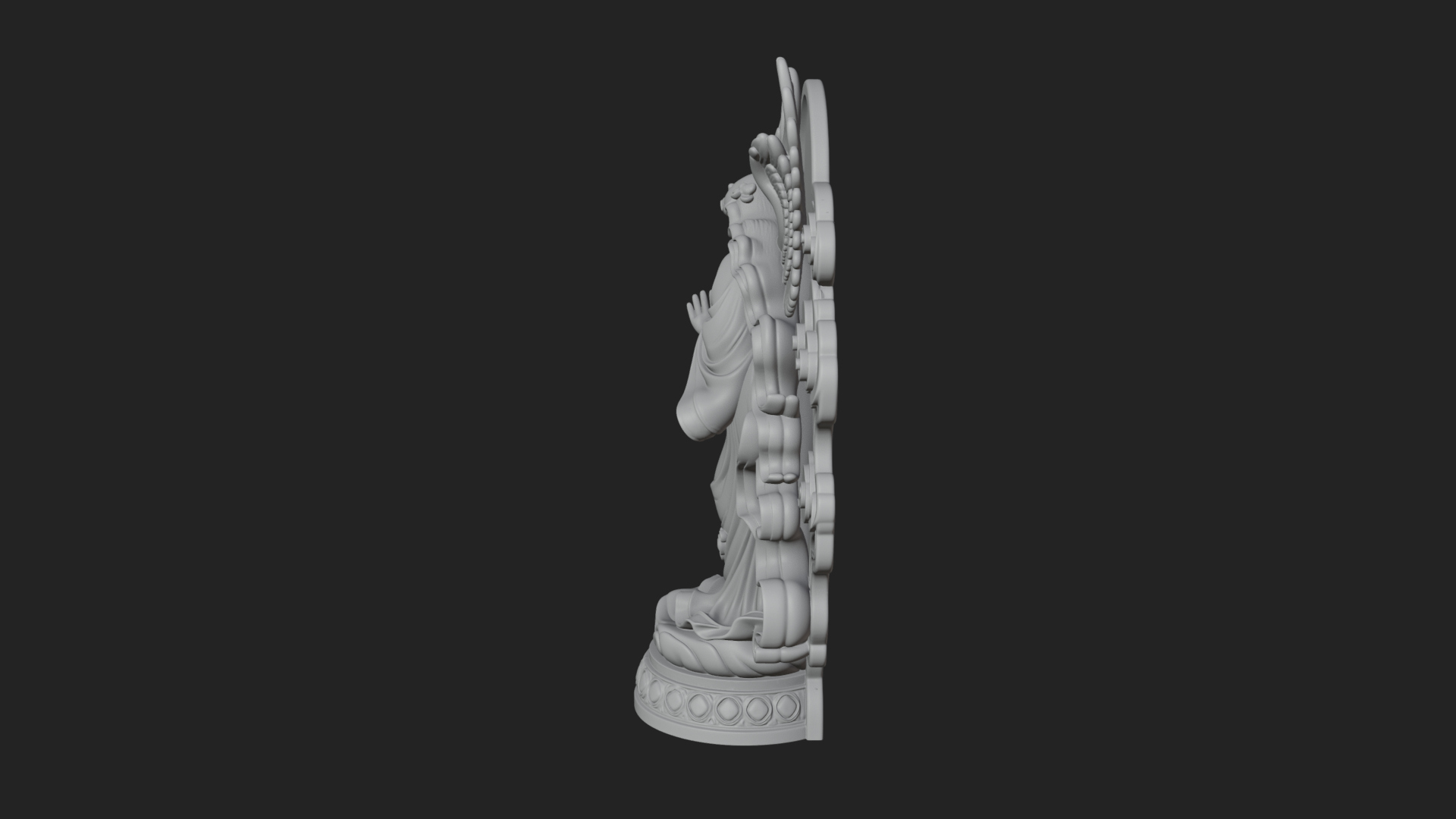 Cloud Borne Winged Angel Statue Design 8 3D Print Model 3D Model