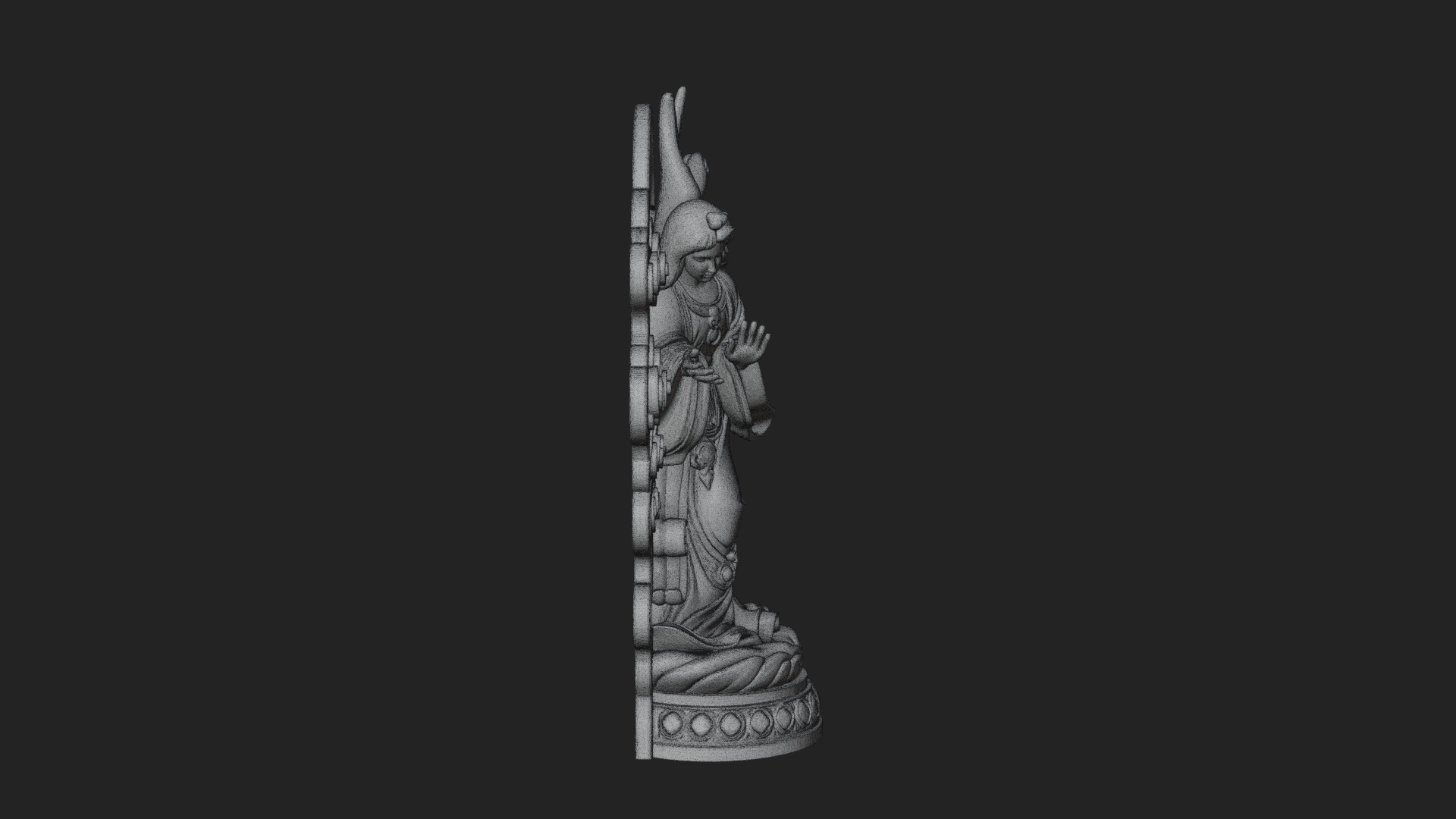 Cloud Borne Winged Angel Statue Design 8 3D Print Model 3D Model