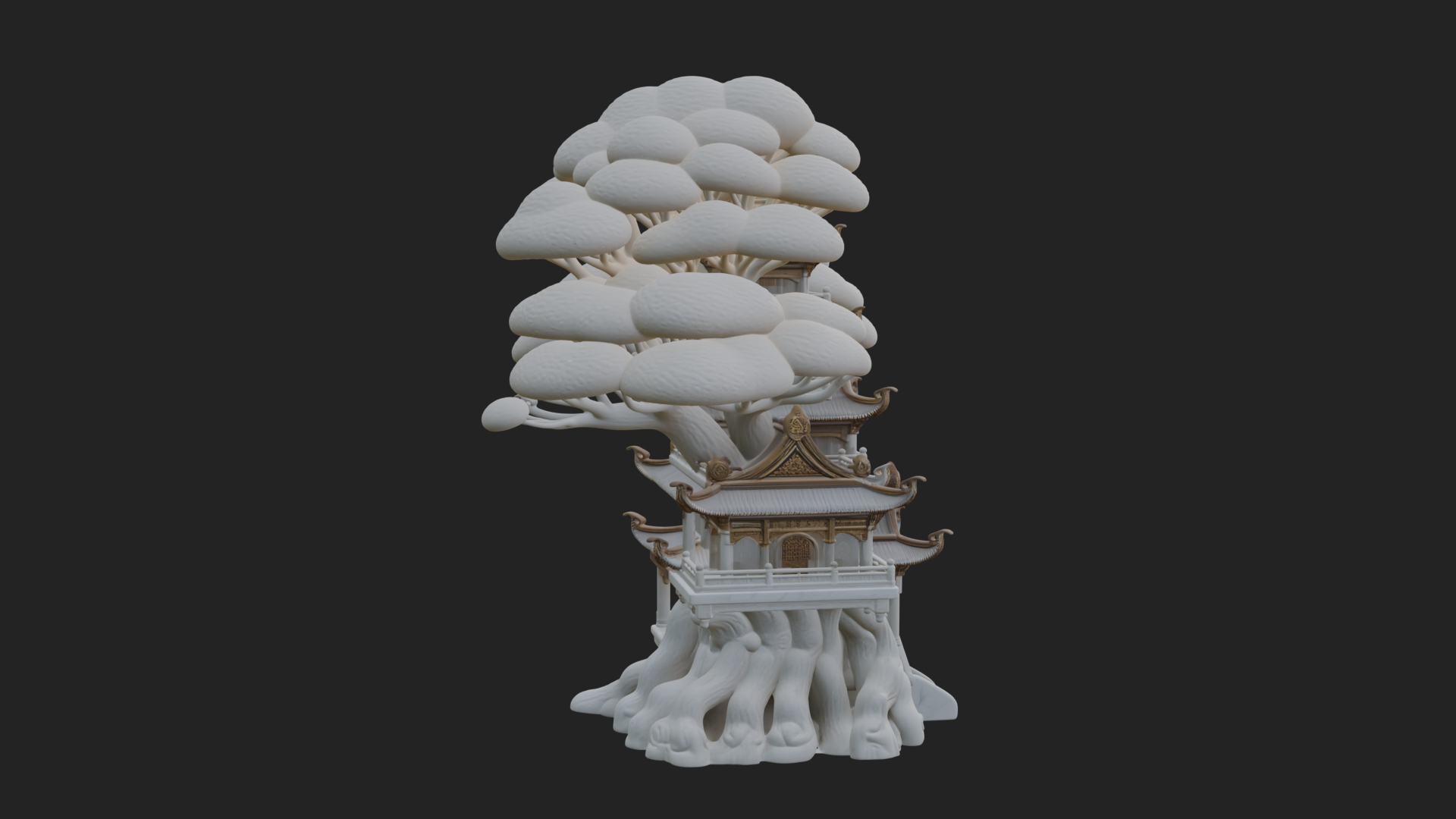 Cloud Pagoda Tower Design 1 3D Print Model 3D Model