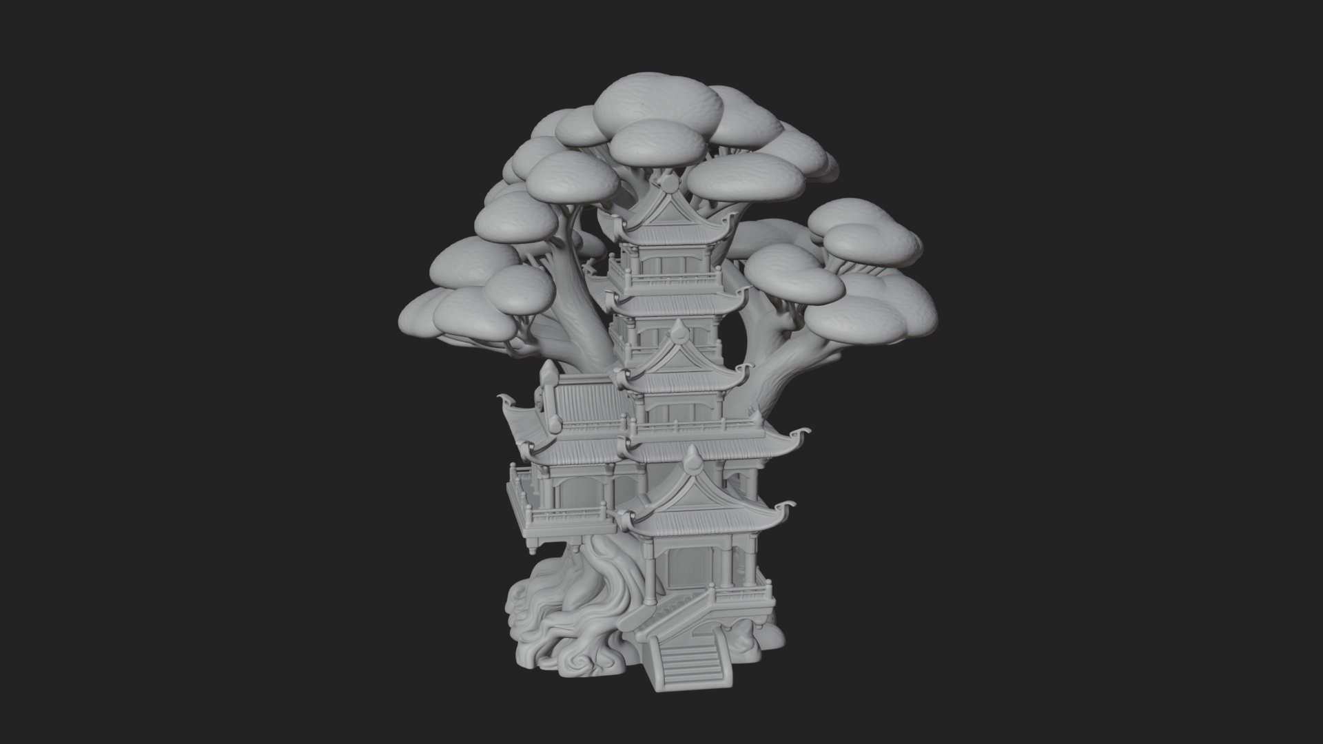 Cloud Pagoda Tower Design 1 3D Print Model 3D Model