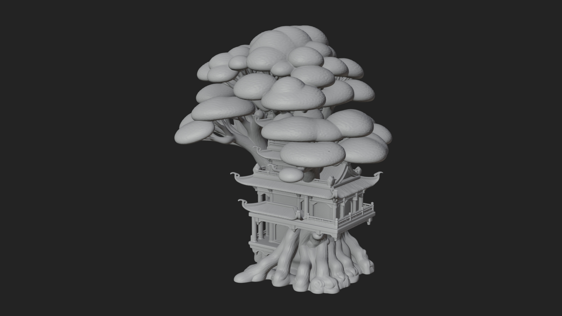 Cloud Pagoda Tower Design 1 3D Print Model 3D Model
