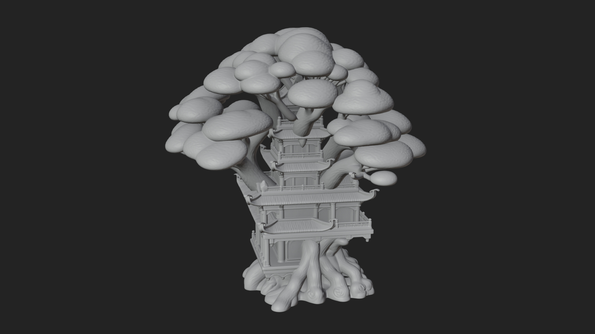 Cloud Pagoda Tower Design 1 3D Print Model 3D Model