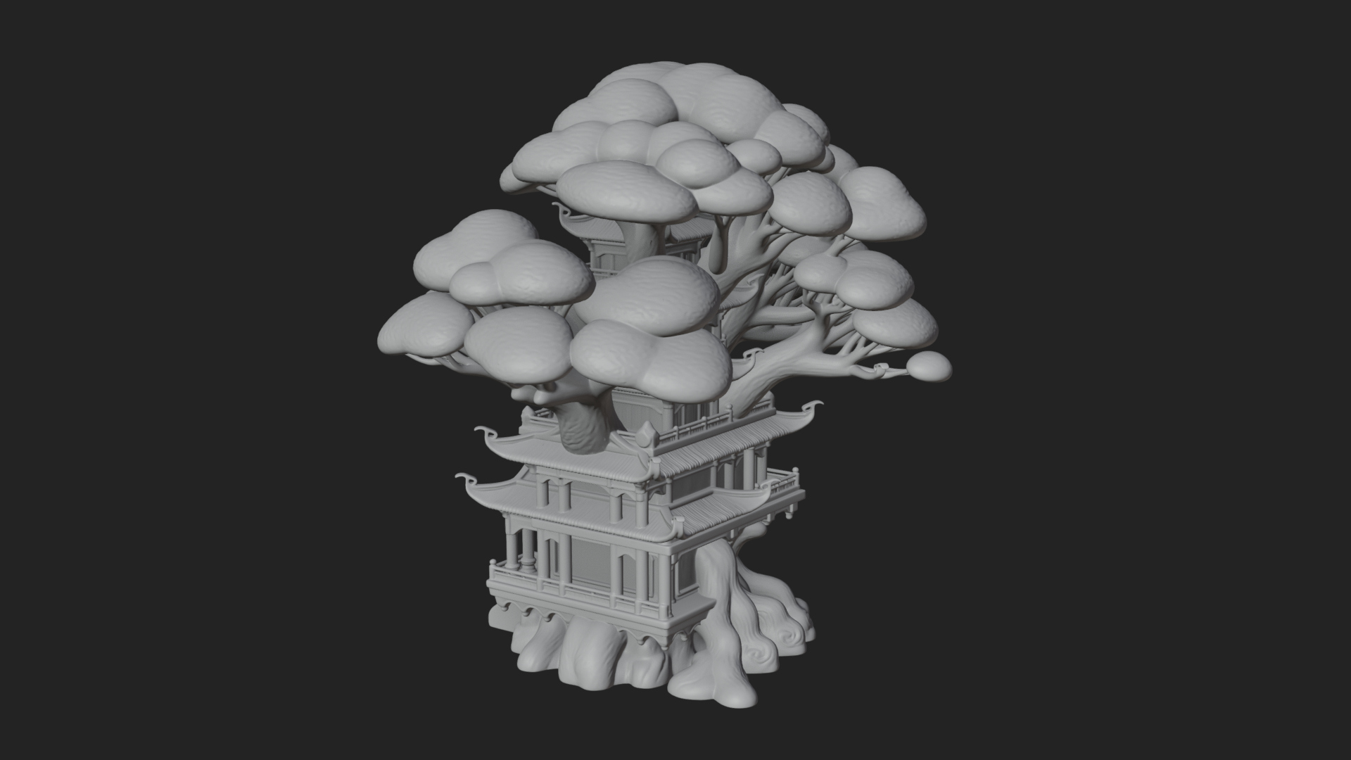 Cloud Pagoda Tower Design 1 3D Print Model 3D Model