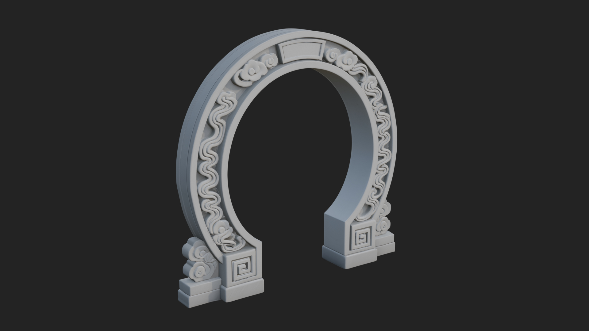 Cloud Scroll Arch Design 1 3D Print Model 3D Model