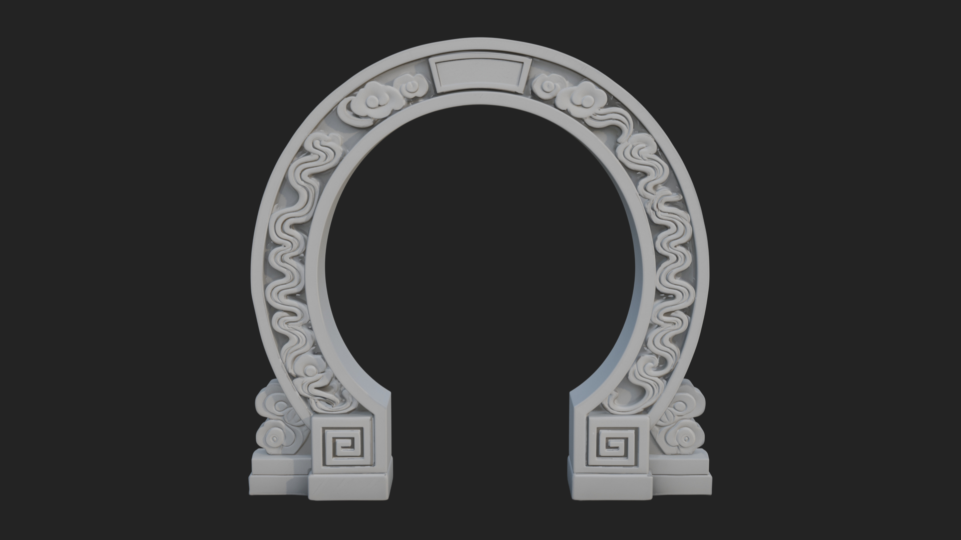Cloud Scroll Arch Design 1 3D Print Model 3D Model
