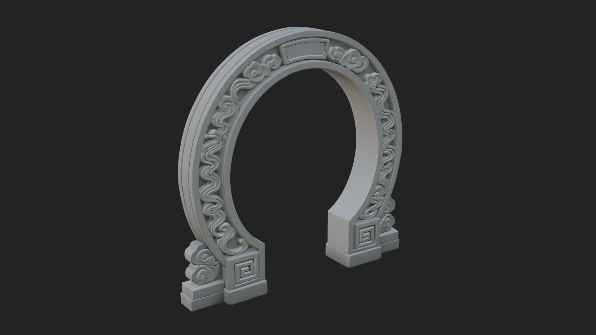Cloud Scroll Arch Design 1 3D Print Model 3D Model