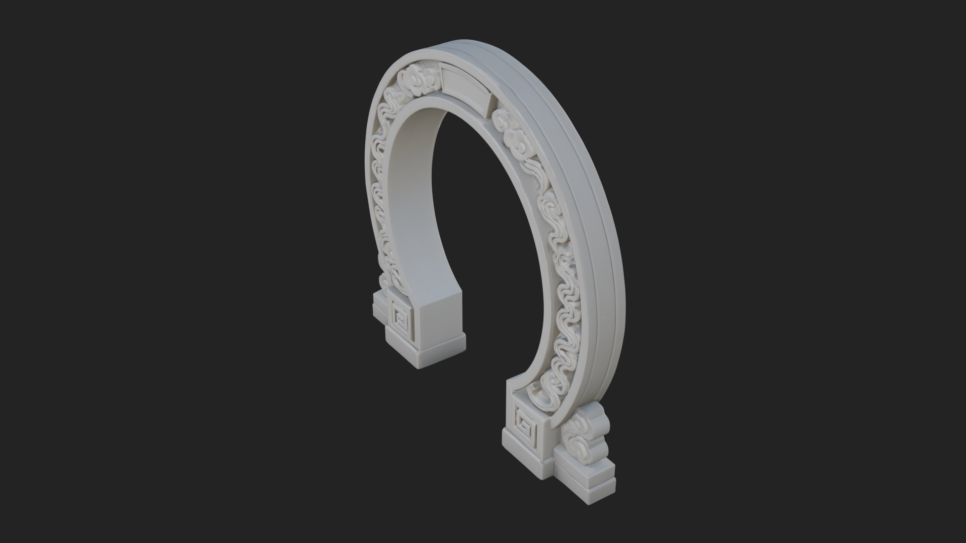 Cloud Scroll Arch Design 1 3D Print Model 3D Model