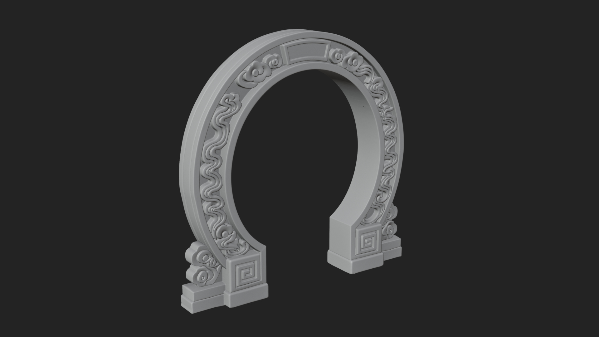 Cloud Scroll Arch Design 1 3D Print Model 3D Model