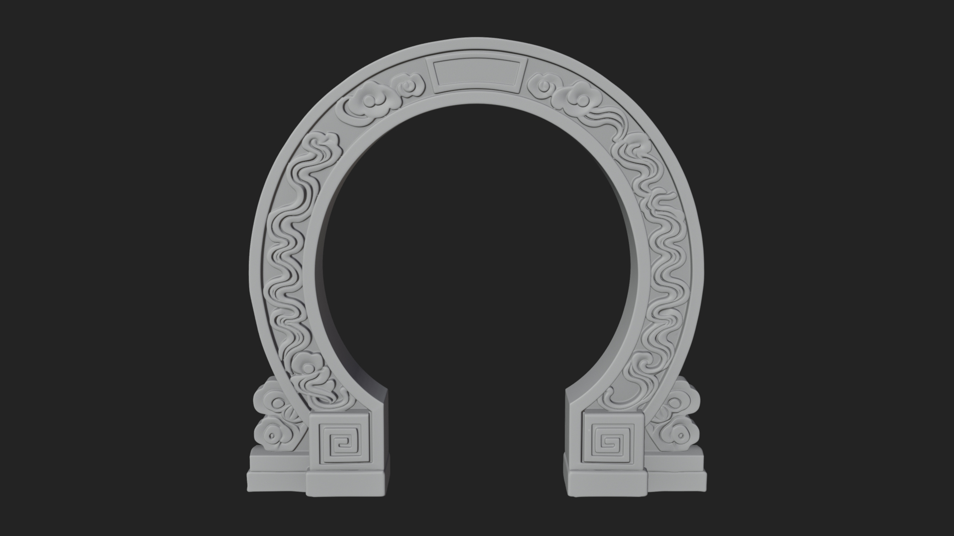 Cloud Scroll Arch Design 1 3D Print Model 3D Model