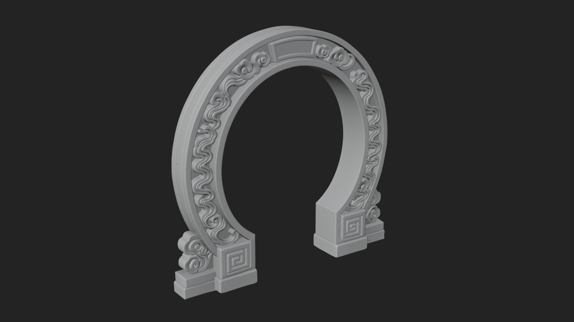 Cloud Scroll Arch Design 1 3D Print Model 3D Model