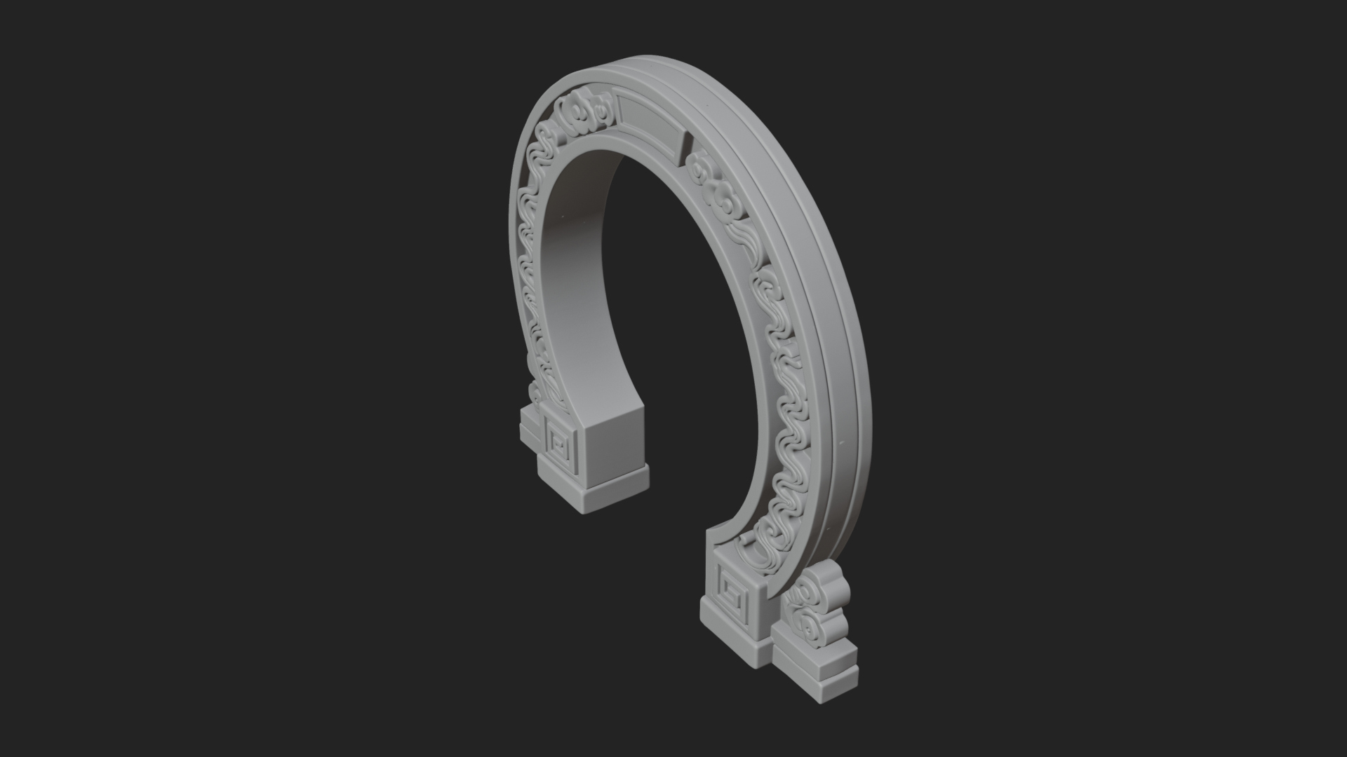 Cloud Scroll Arch Design 1 3D Print Model 3D Model