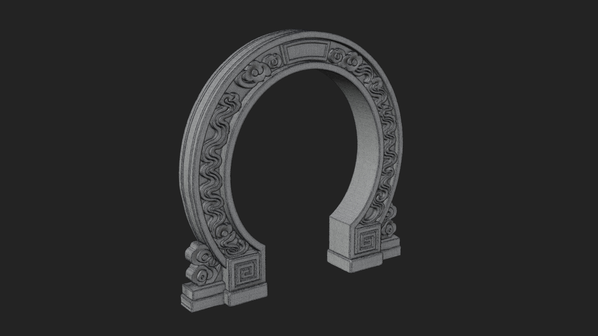 Cloud Scroll Arch Design 1 3D Print Model 3D Model