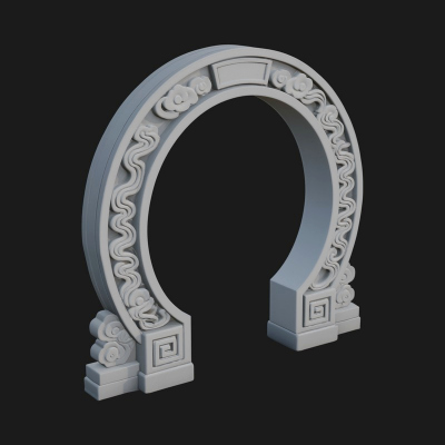 Cloud Scroll Arch Design 1 3D Print Model