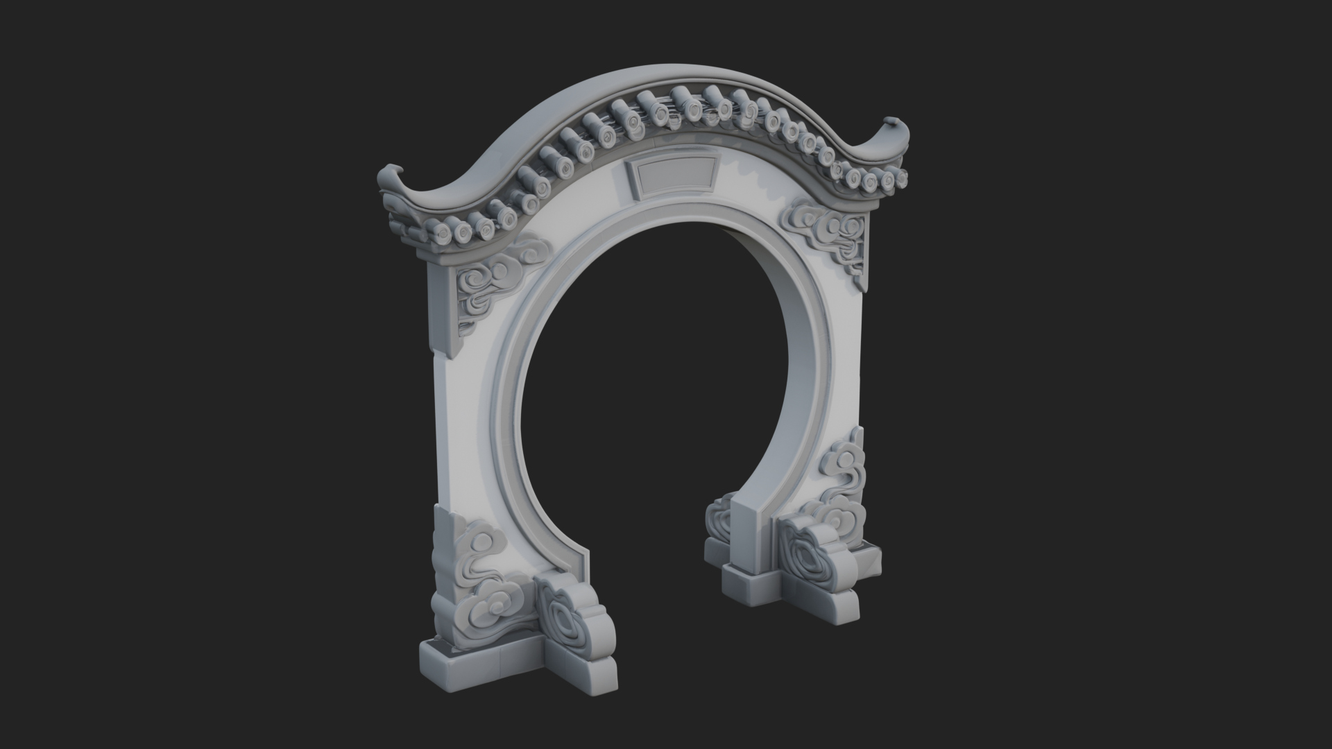 Cloud Scroll Arch Design 2 3D Print Model 3D Model