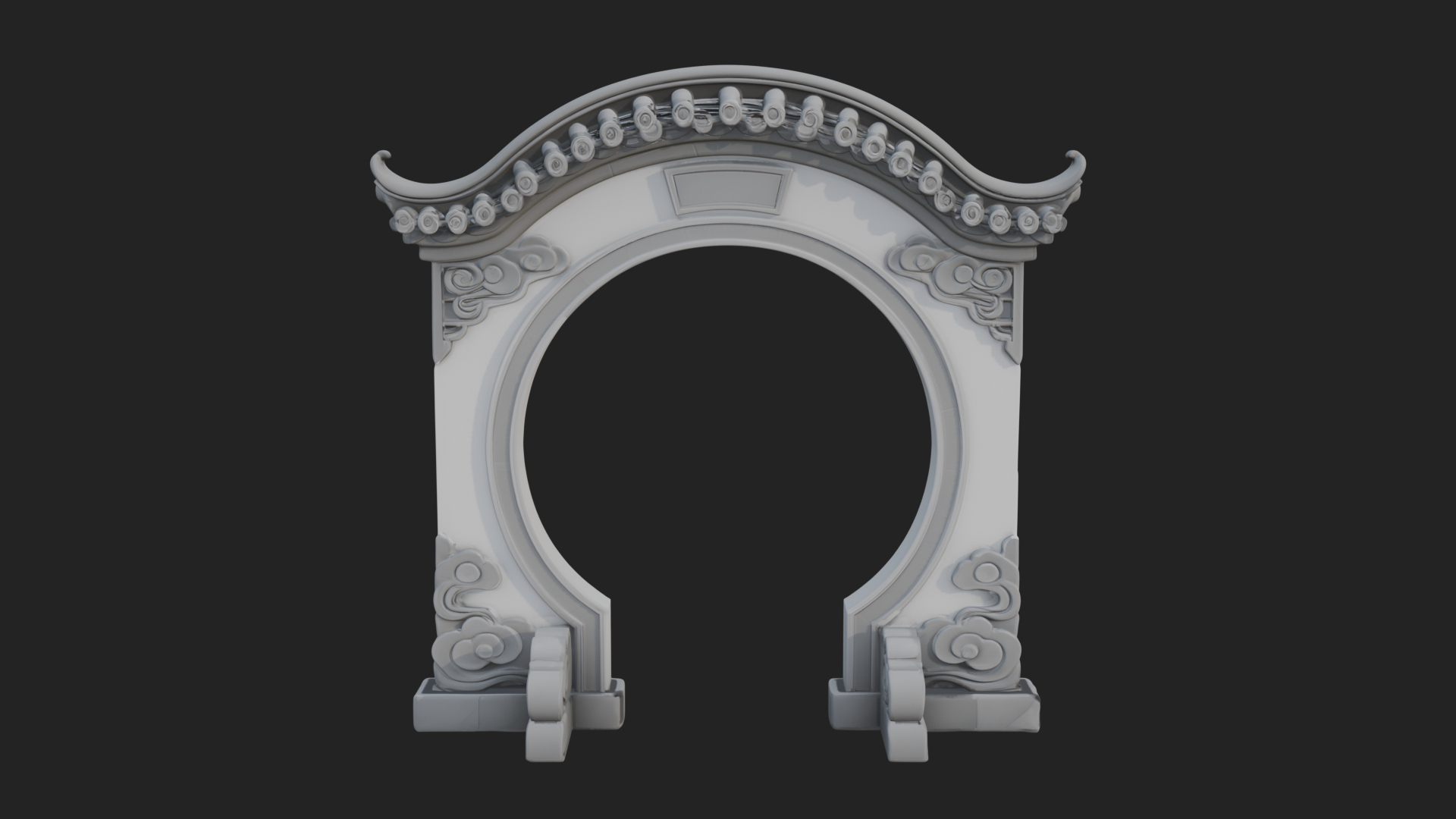 Cloud Scroll Arch Design 2 3D Print Model 3D Model