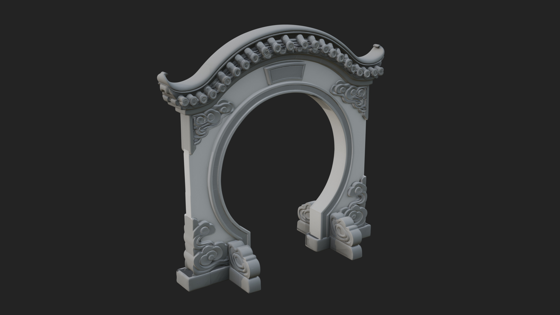Cloud Scroll Arch Design 2 3D Print Model 3D Model