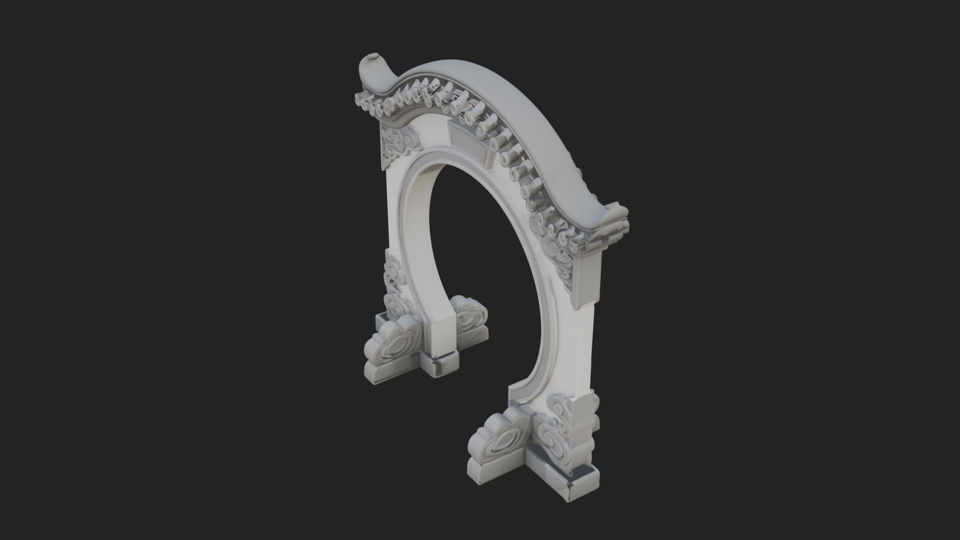 Cloud Scroll Arch Design 2 3D Print Model 3D Model