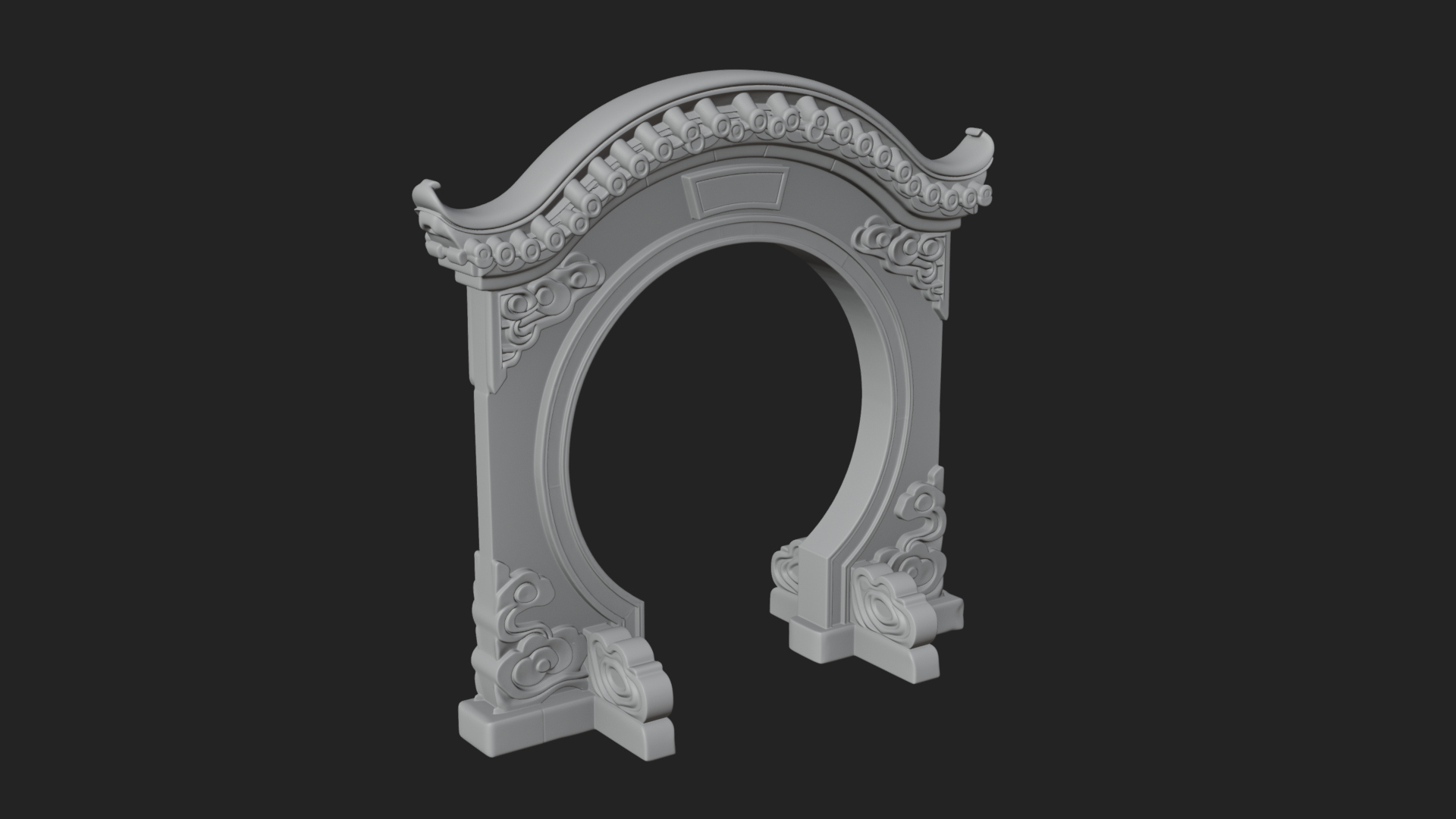 Cloud Scroll Arch Design 2 3D Print Model 3D Model