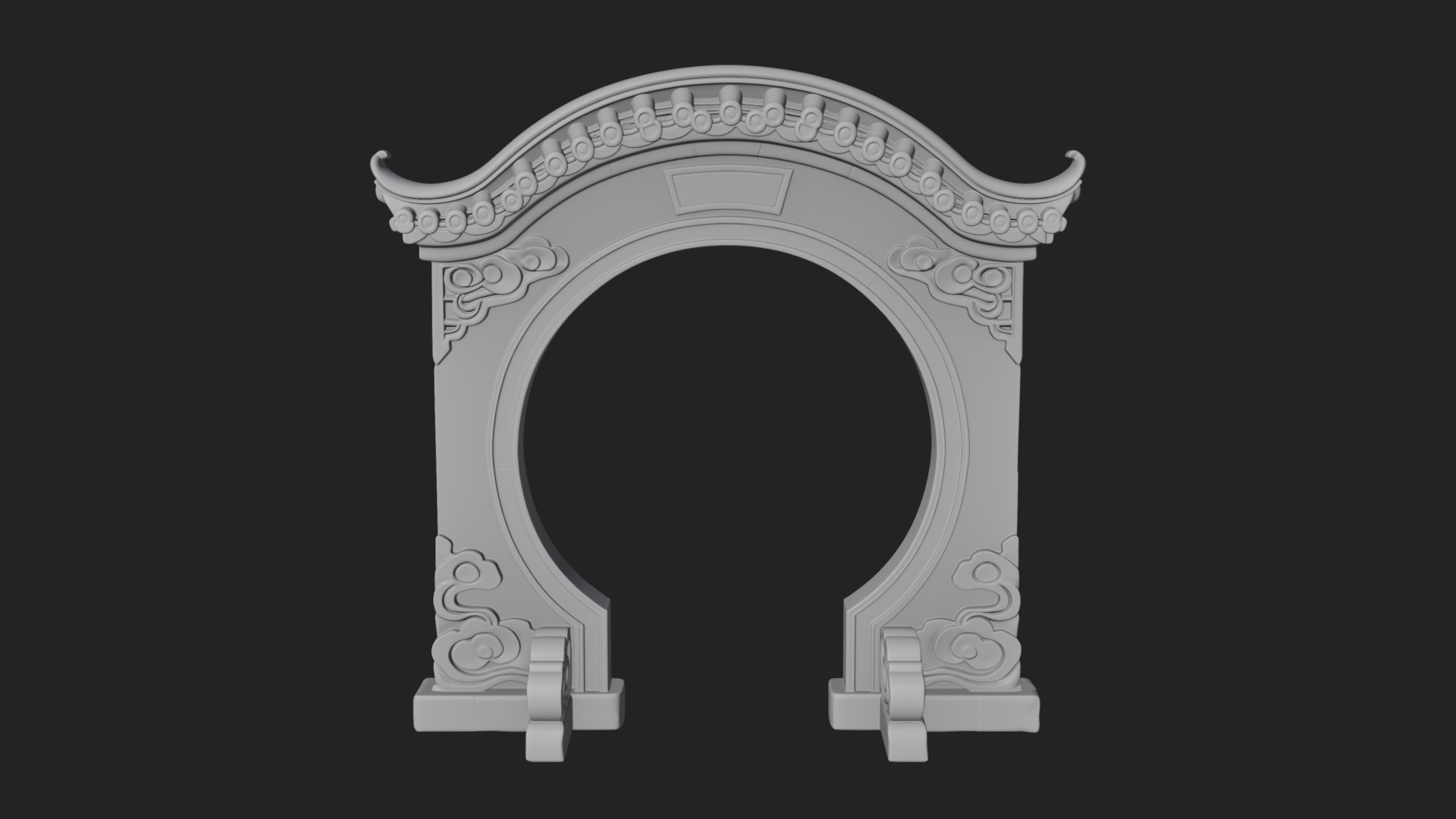 Cloud Scroll Arch Design 2 3D Print Model 3D Model