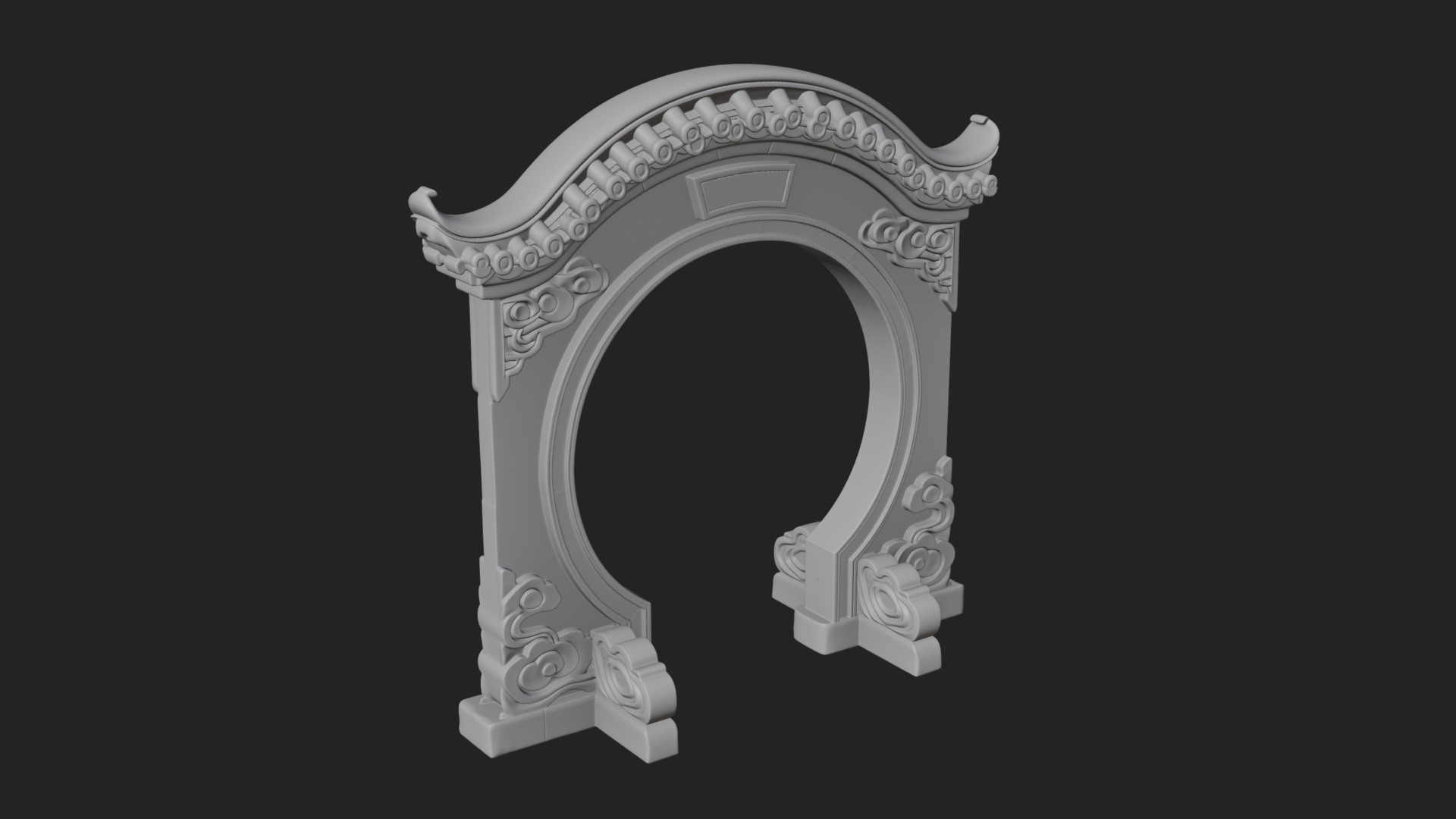 Cloud Scroll Arch Design 2 3D Print Model 3D Model