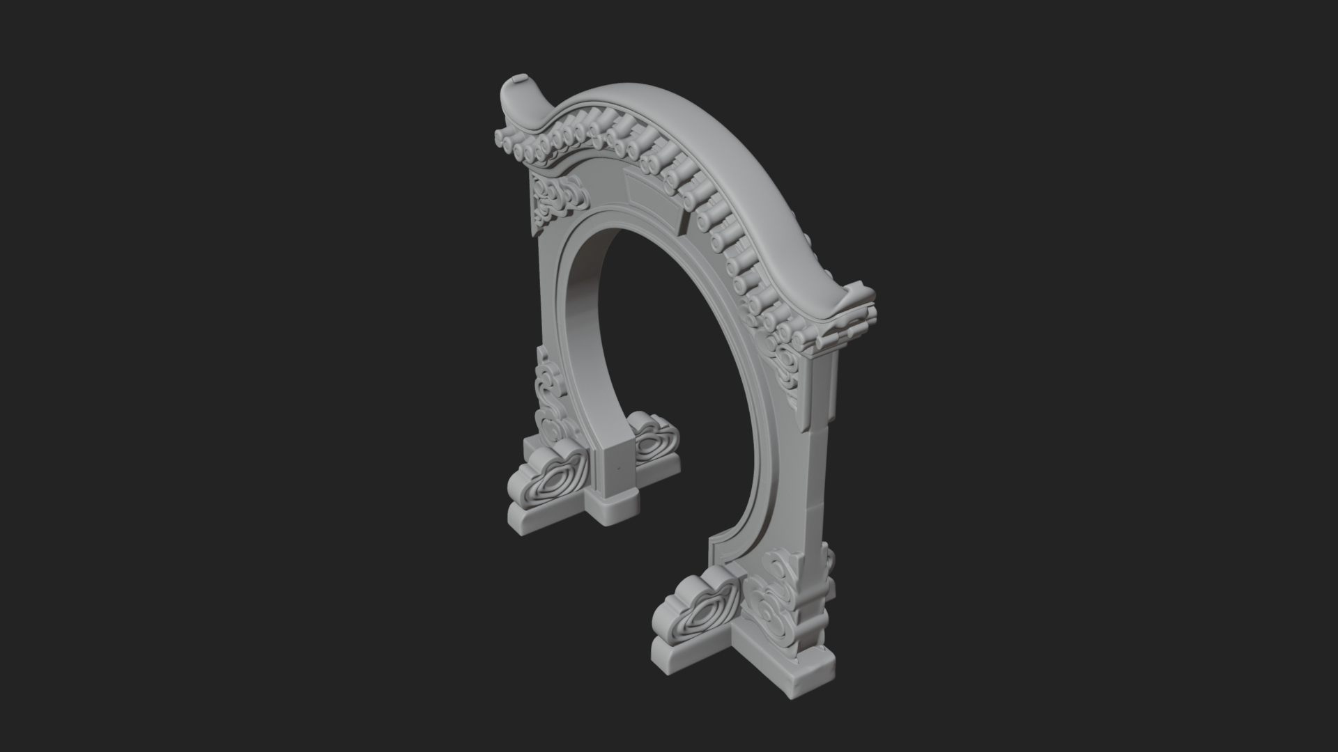 Cloud Scroll Arch Design 2 3D Print Model 3D Model