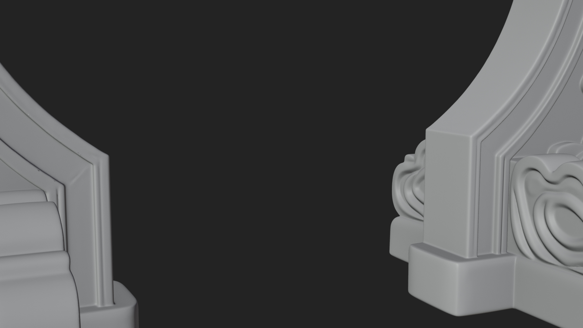 Cloud Scroll Arch Design 2 3D Print Model 3D Model