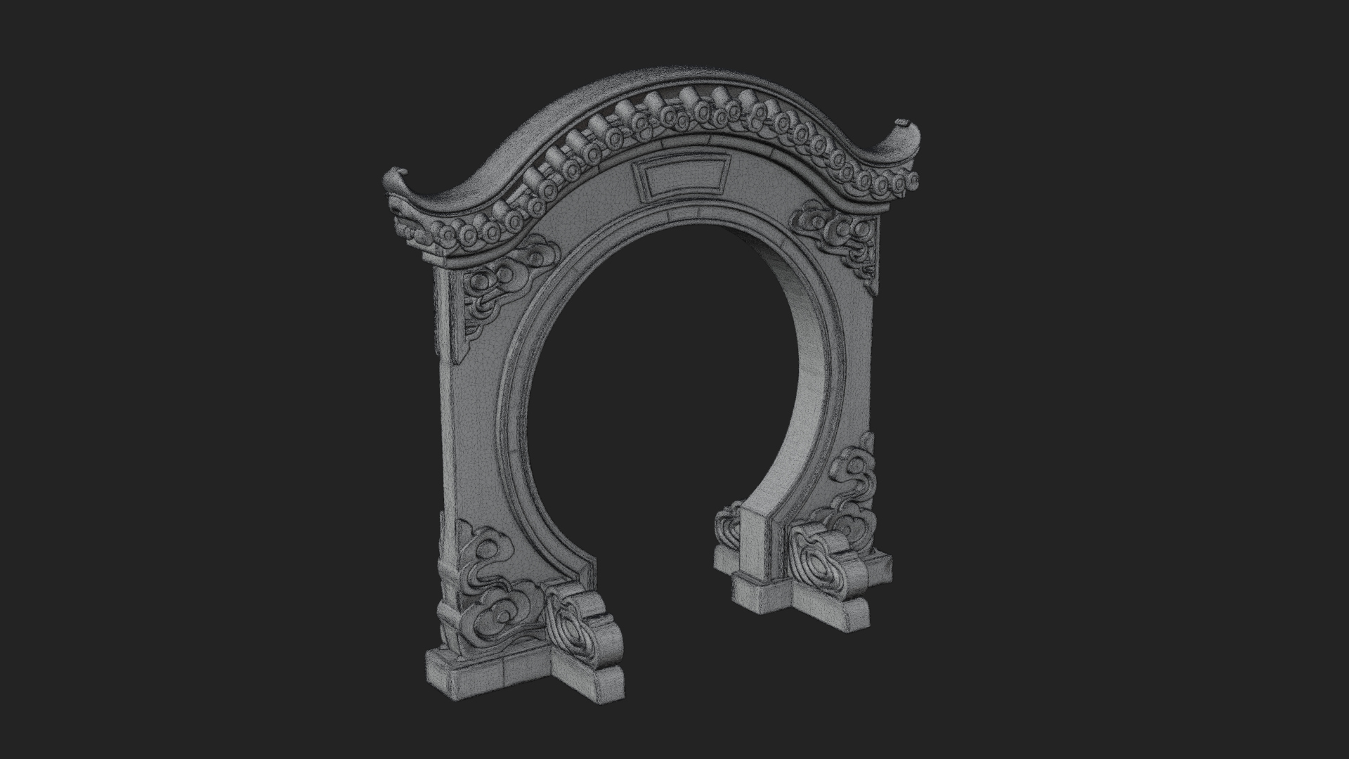 Cloud Scroll Arch Design 2 3D Print Model 3D Model