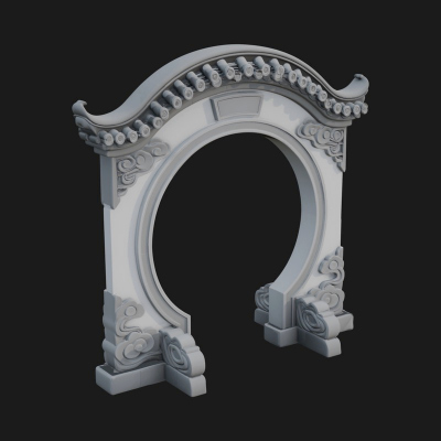 Cloud Scroll Arch Design 2 3D Print Model