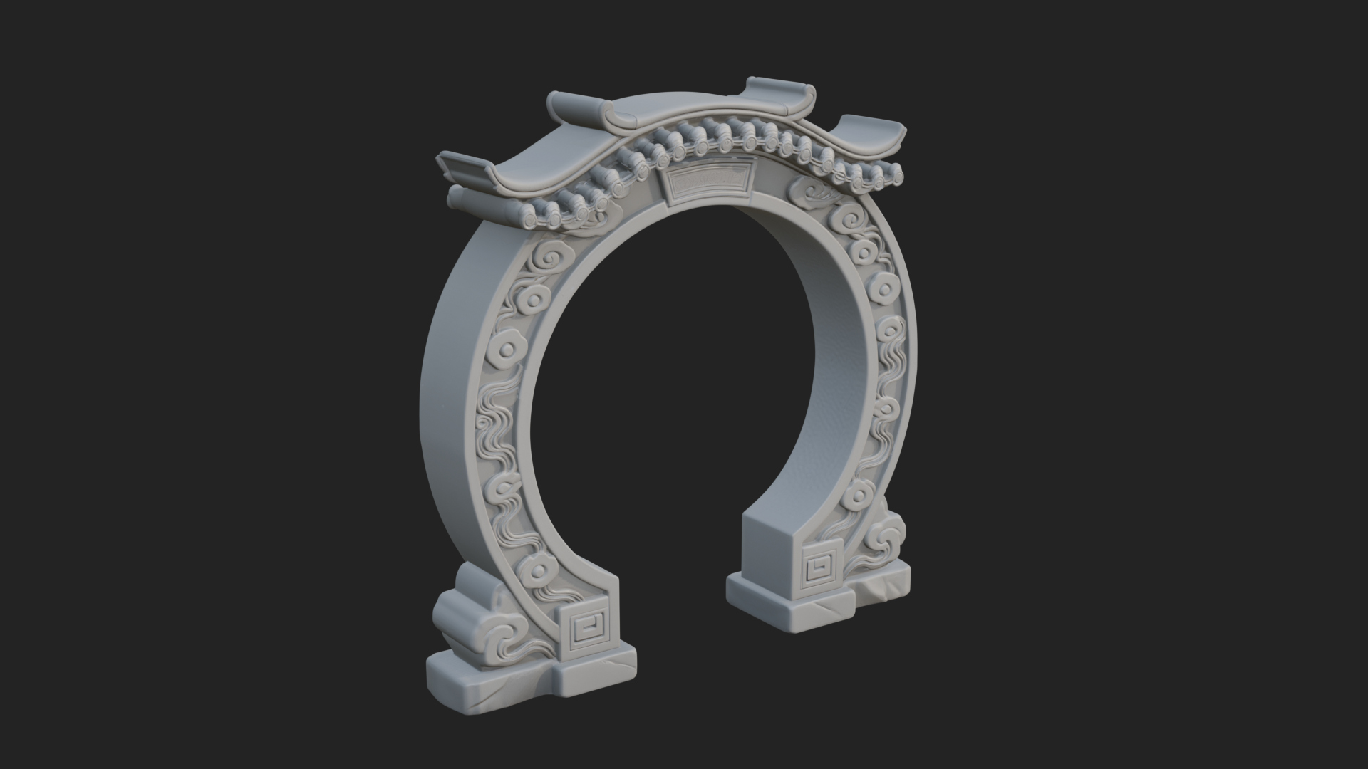 Cloud Scroll Arch Design 3 3D Print Model 3D Model