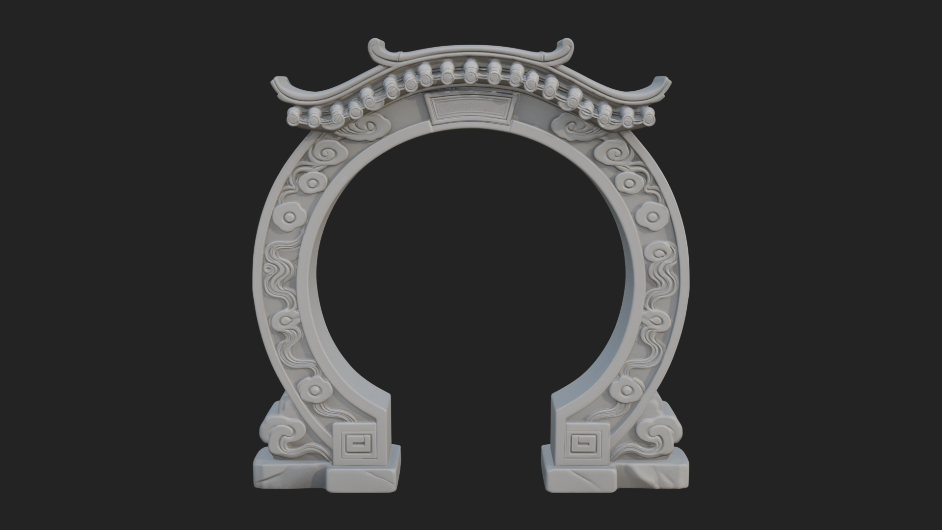 Cloud Scroll Arch Design 3 3D Print Model 3D Model