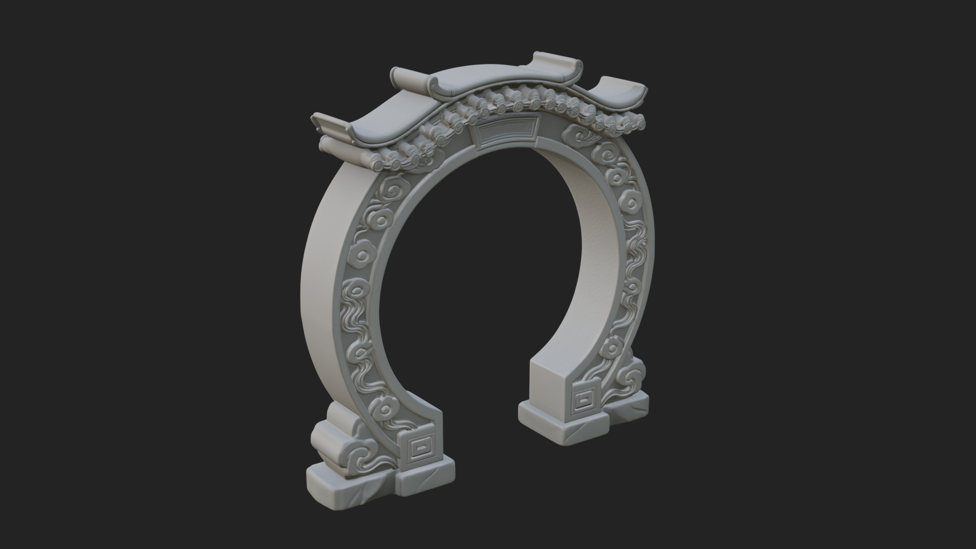 Cloud Scroll Arch Design 3 3D Print Model 3D Model