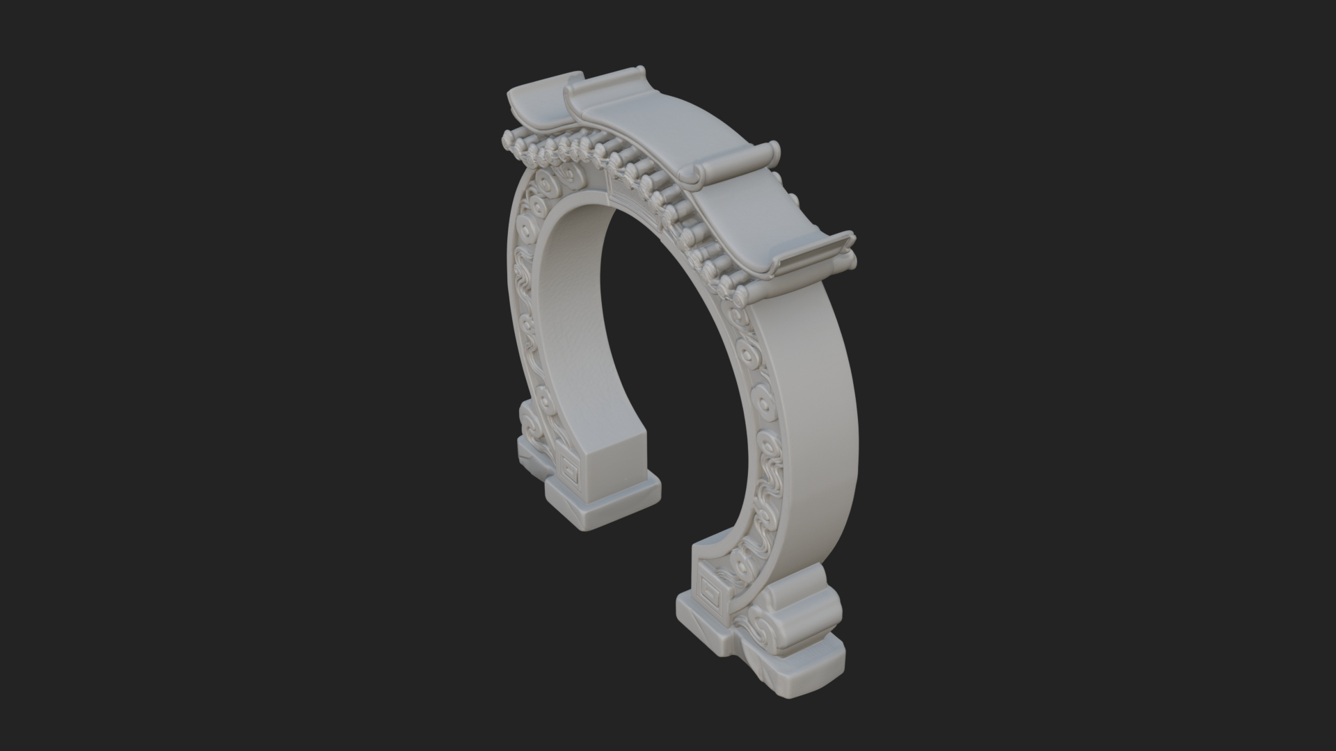 Cloud Scroll Arch Design 3 3D Print Model 3D Model