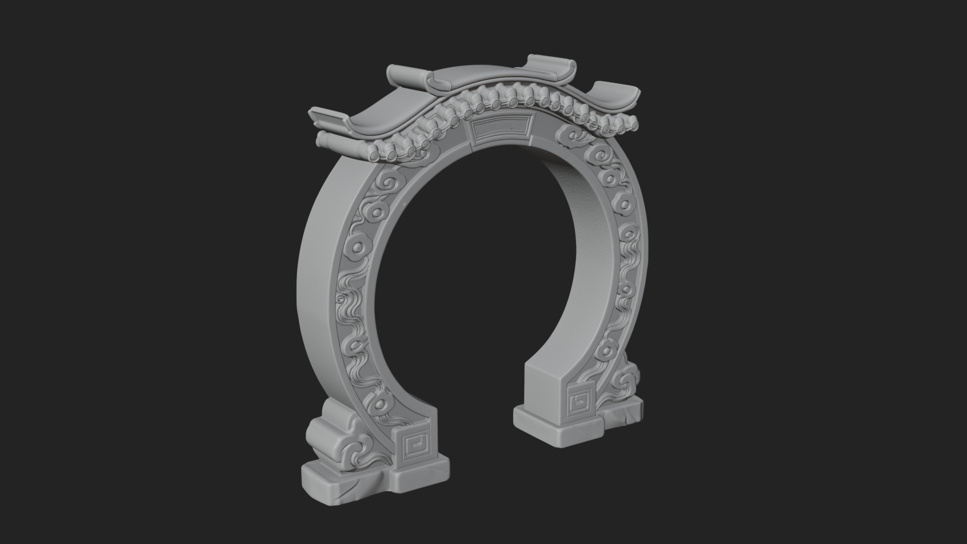 Cloud Scroll Arch Design 3 3D Print Model 3D Model