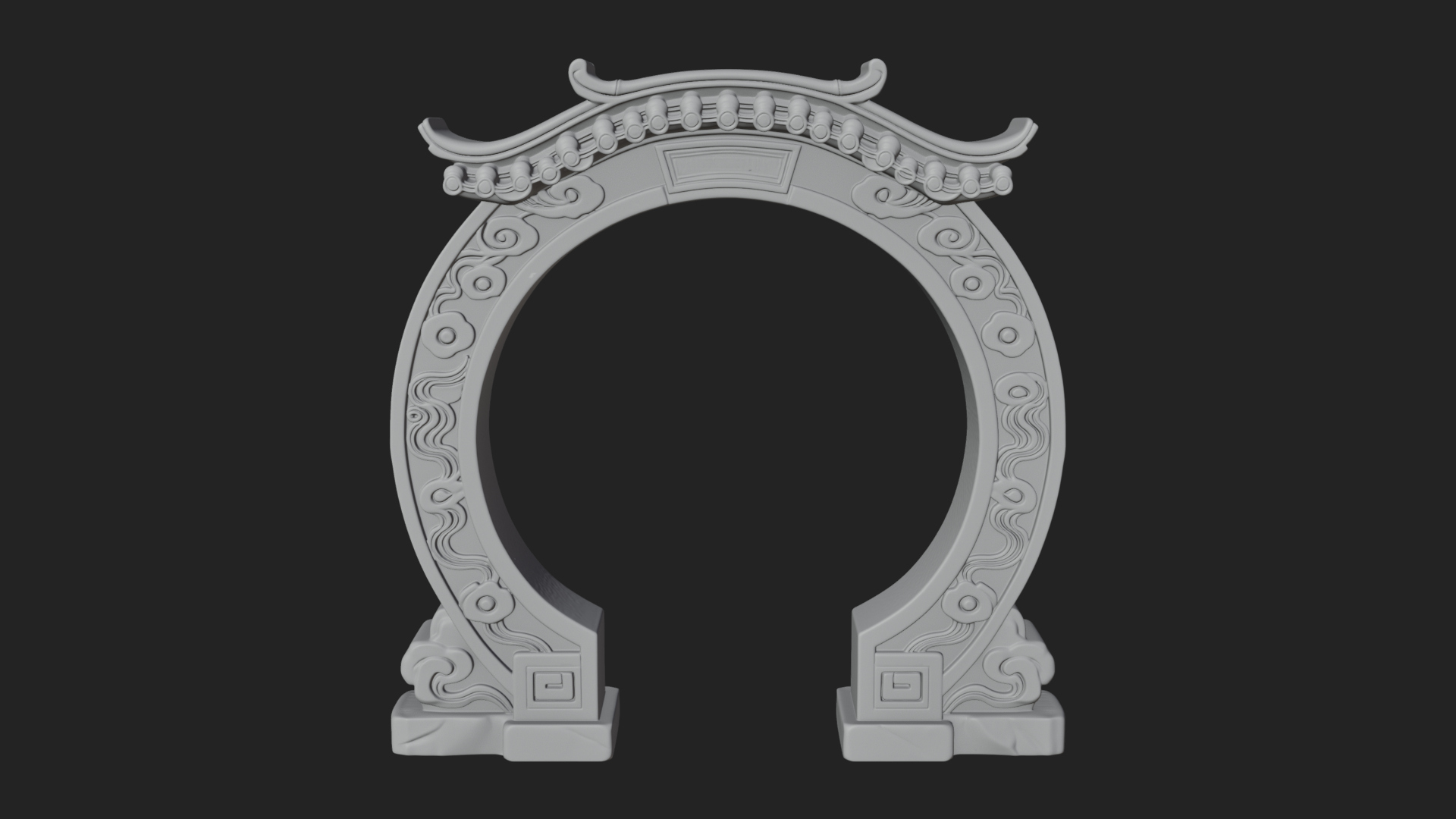 Cloud Scroll Arch Design 3 3D Print Model 3D Model