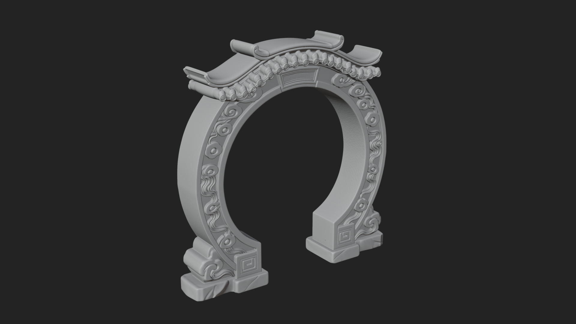 Cloud Scroll Arch Design 3 3D Print Model 3D Model