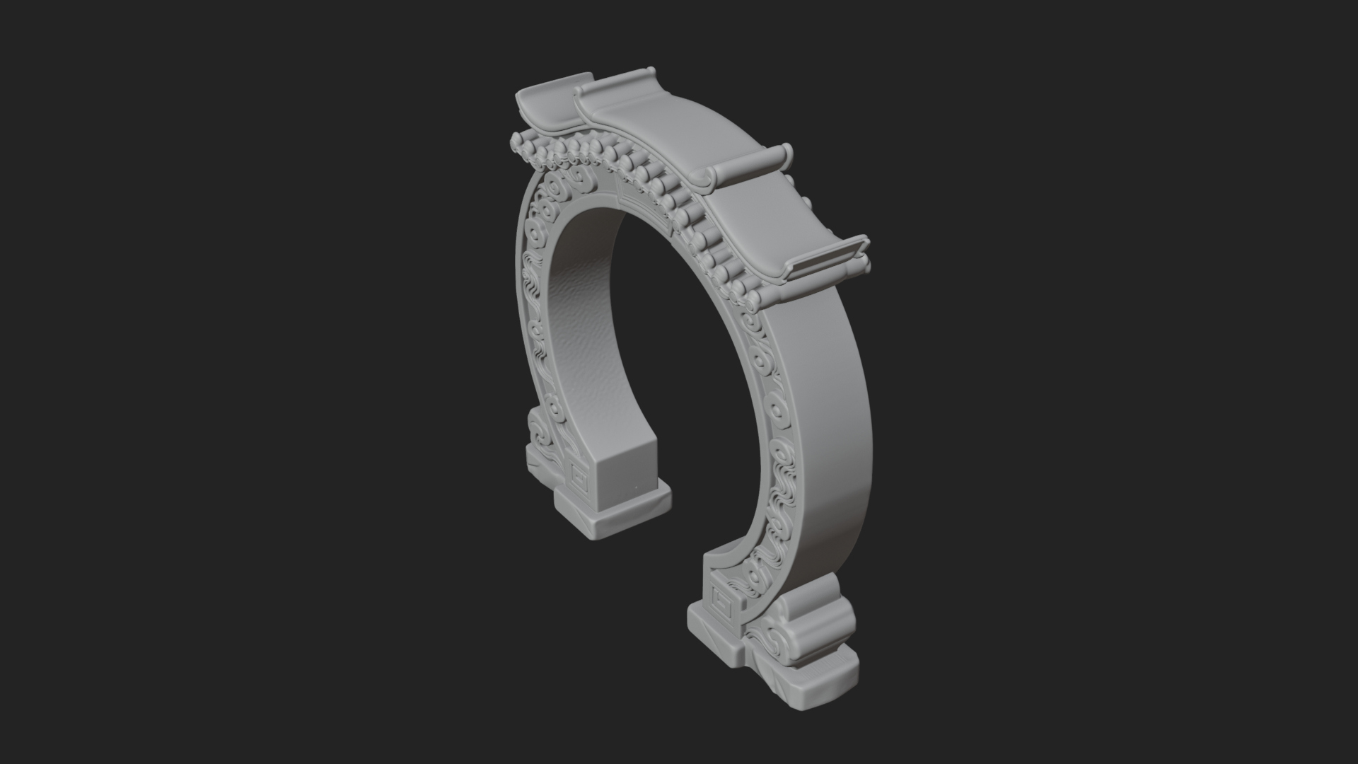Cloud Scroll Arch Design 3 3D Print Model 3D Model