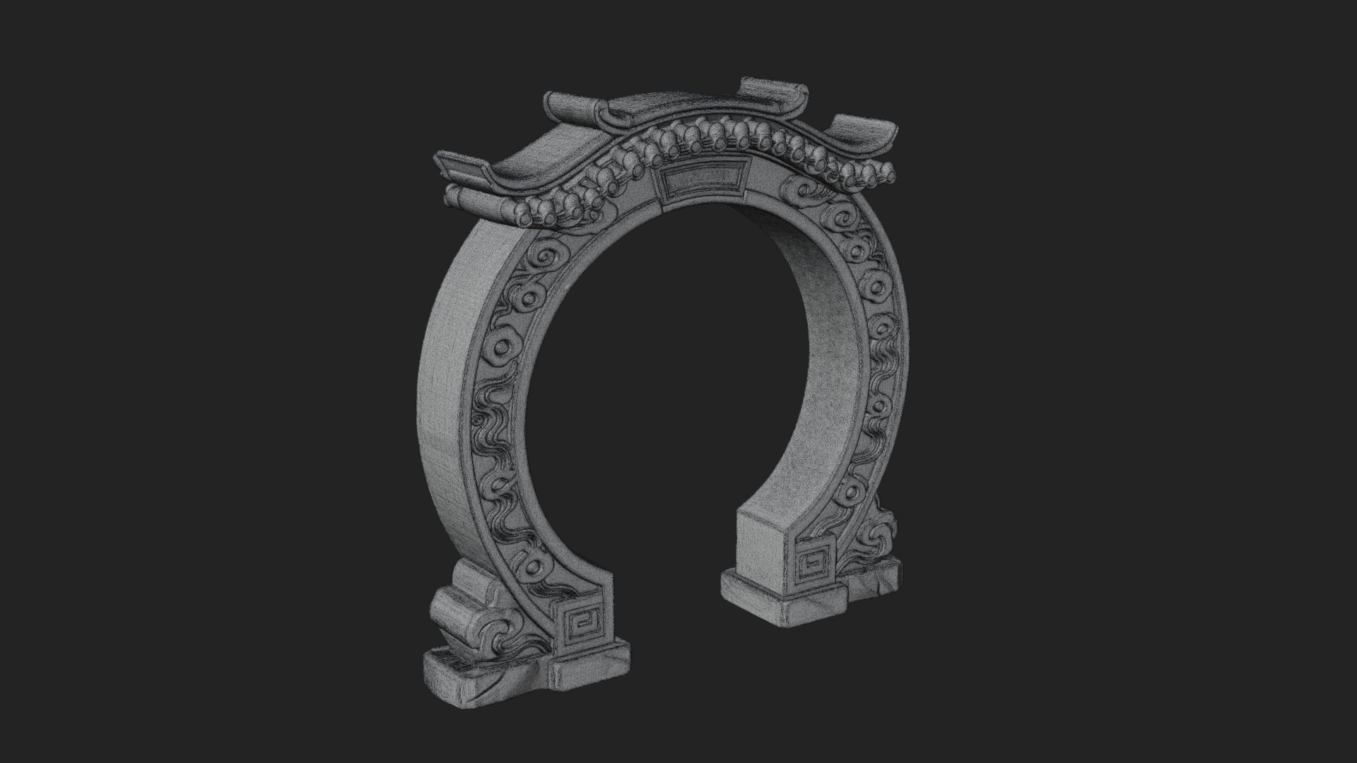 Cloud Scroll Arch Design 3 3D Print Model 3D Model