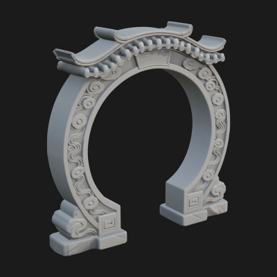 Cloud Scroll Arch Design 3 3D Print Model