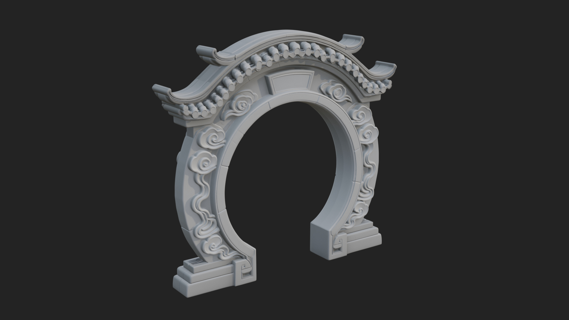 Cloud Scroll Arch Design 4 3D Print Model 3D Model