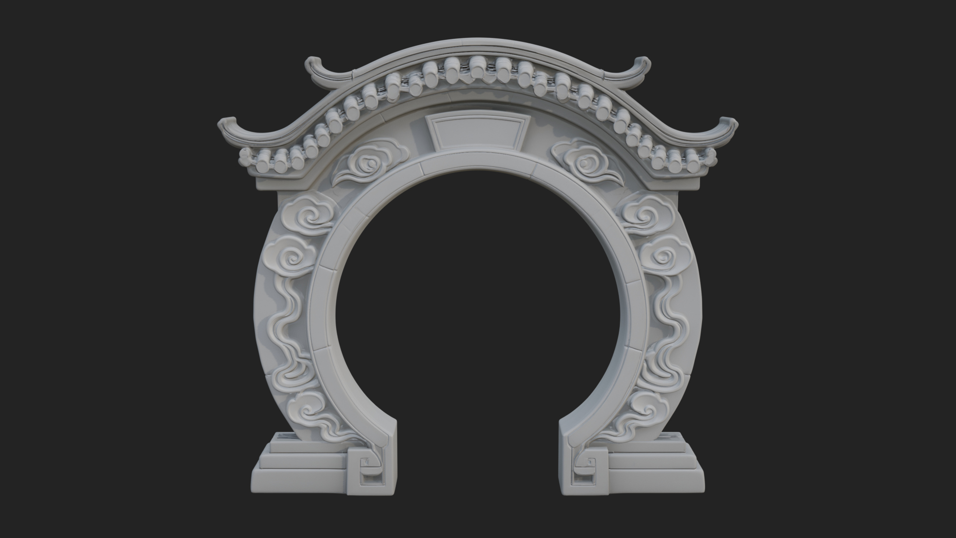 Cloud Scroll Arch Design 4 3D Print Model 3D Model