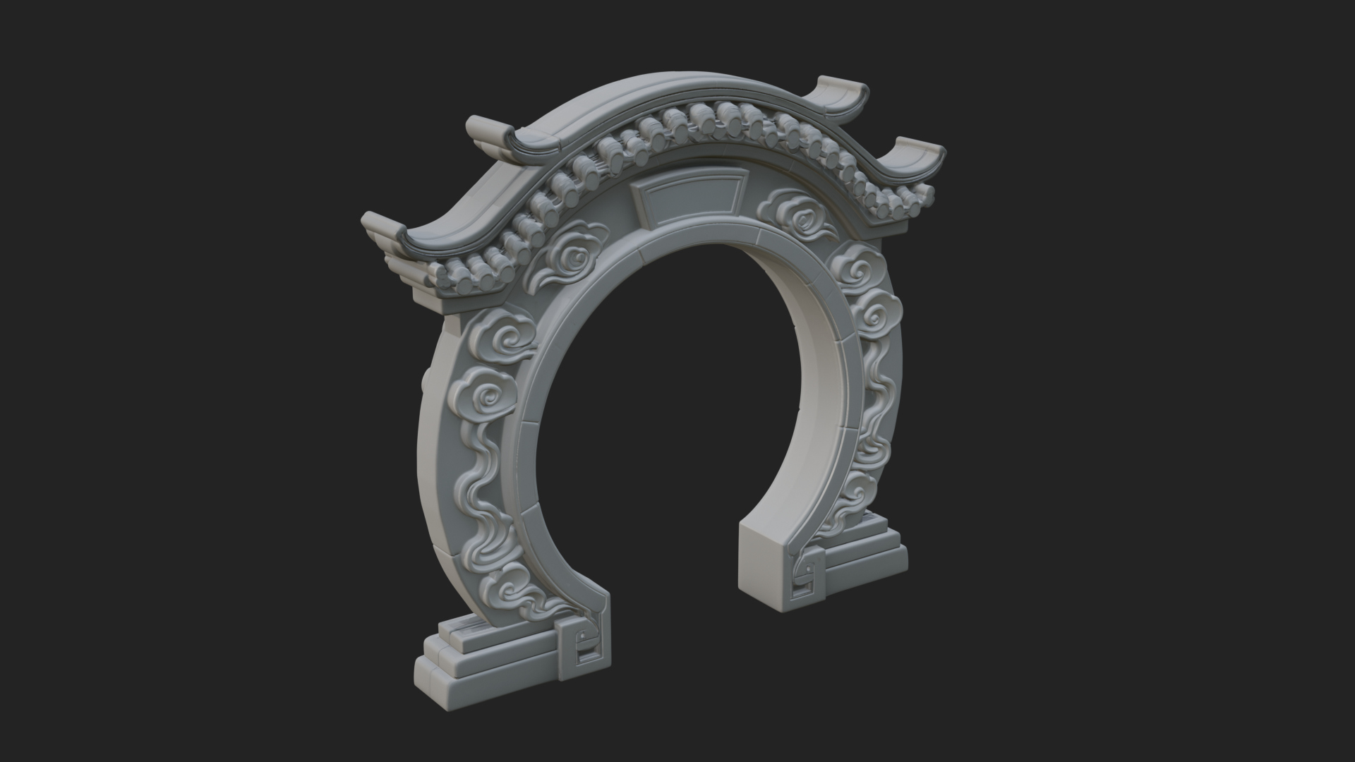 Cloud Scroll Arch Design 4 3D Print Model 3D Model