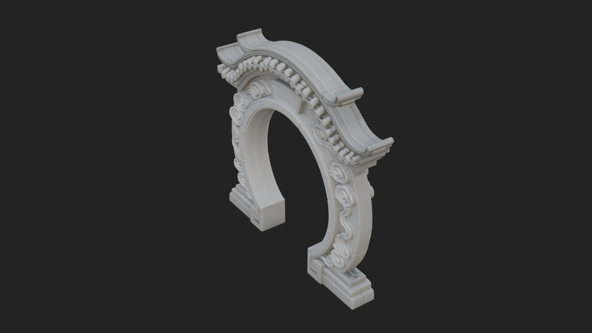 Cloud Scroll Arch Design 4 3D Print Model 3D Model