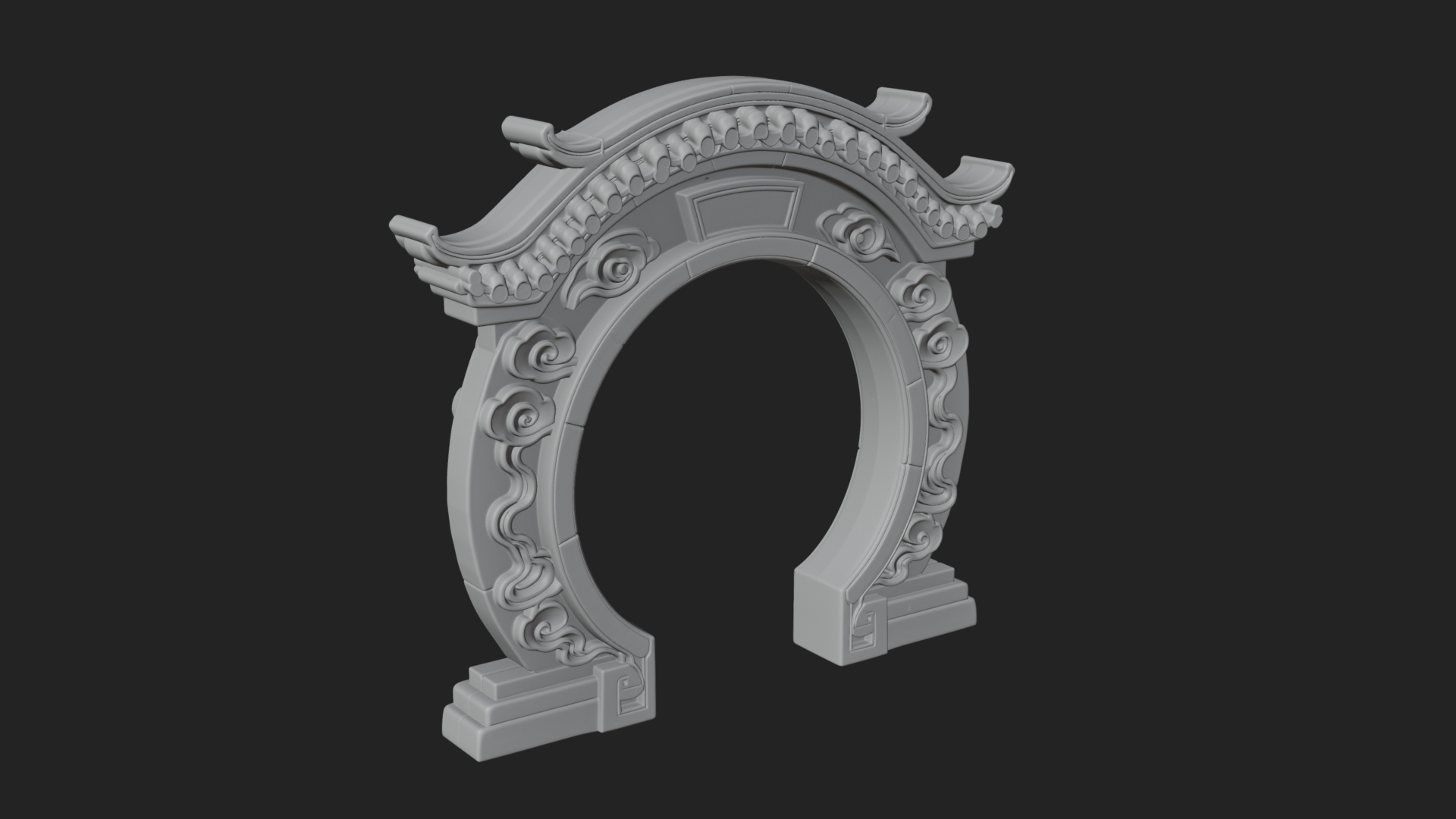 Cloud Scroll Arch Design 4 3D Print Model 3D Model