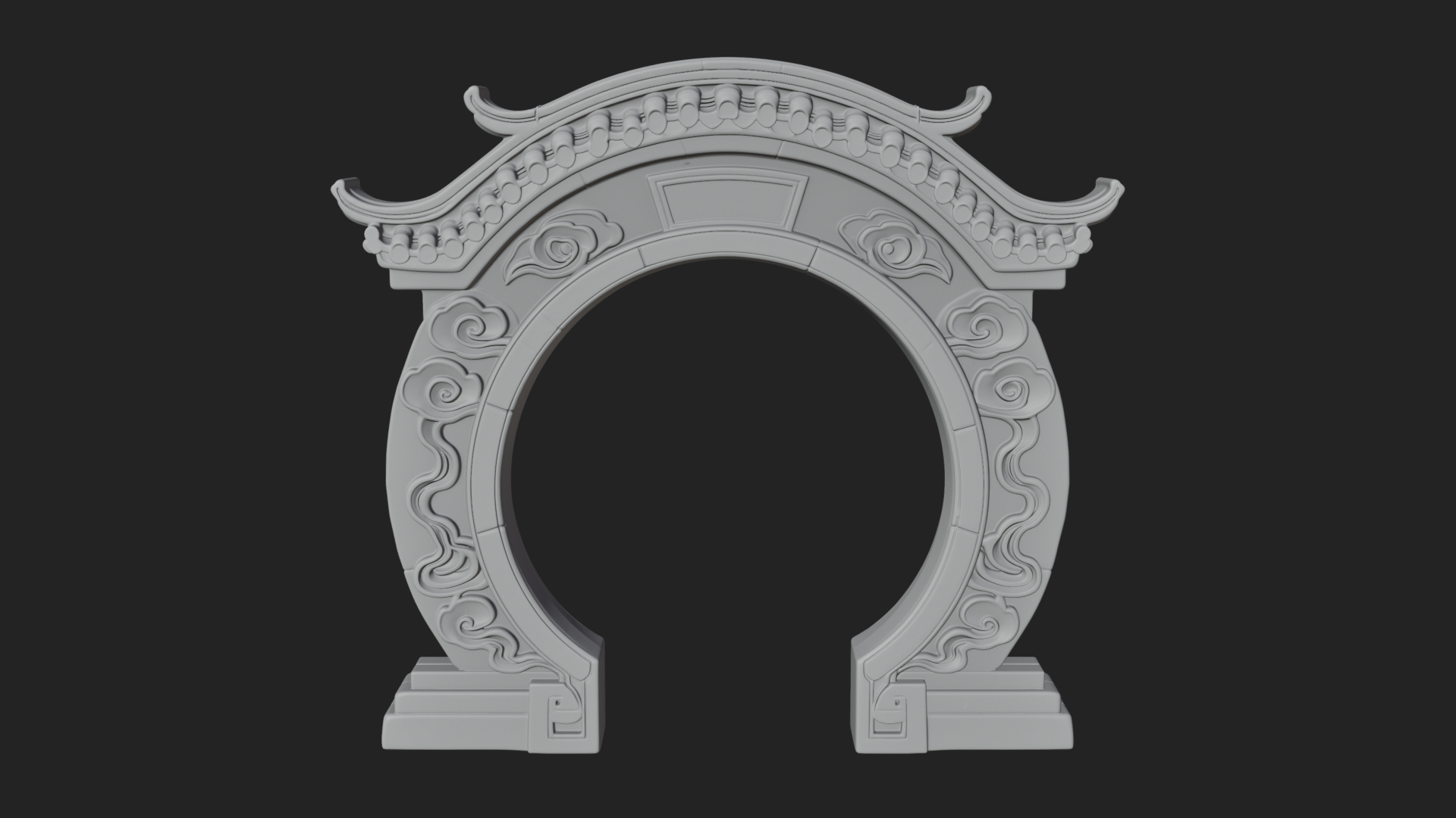 Cloud Scroll Arch Design 4 3D Print Model 3D Model
